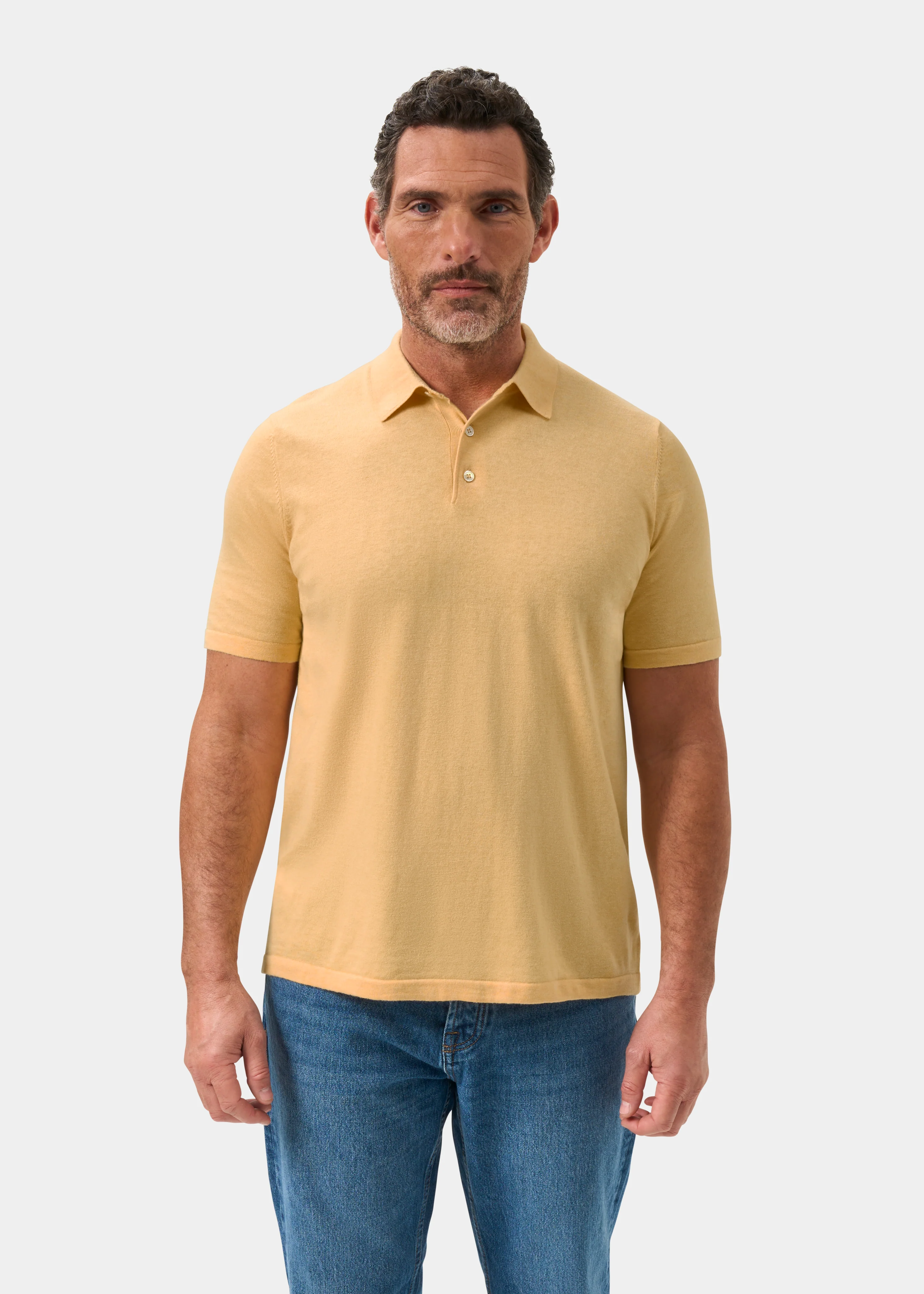 Men's Luxury Cotton Polo Shirt In Solar - Image 5
