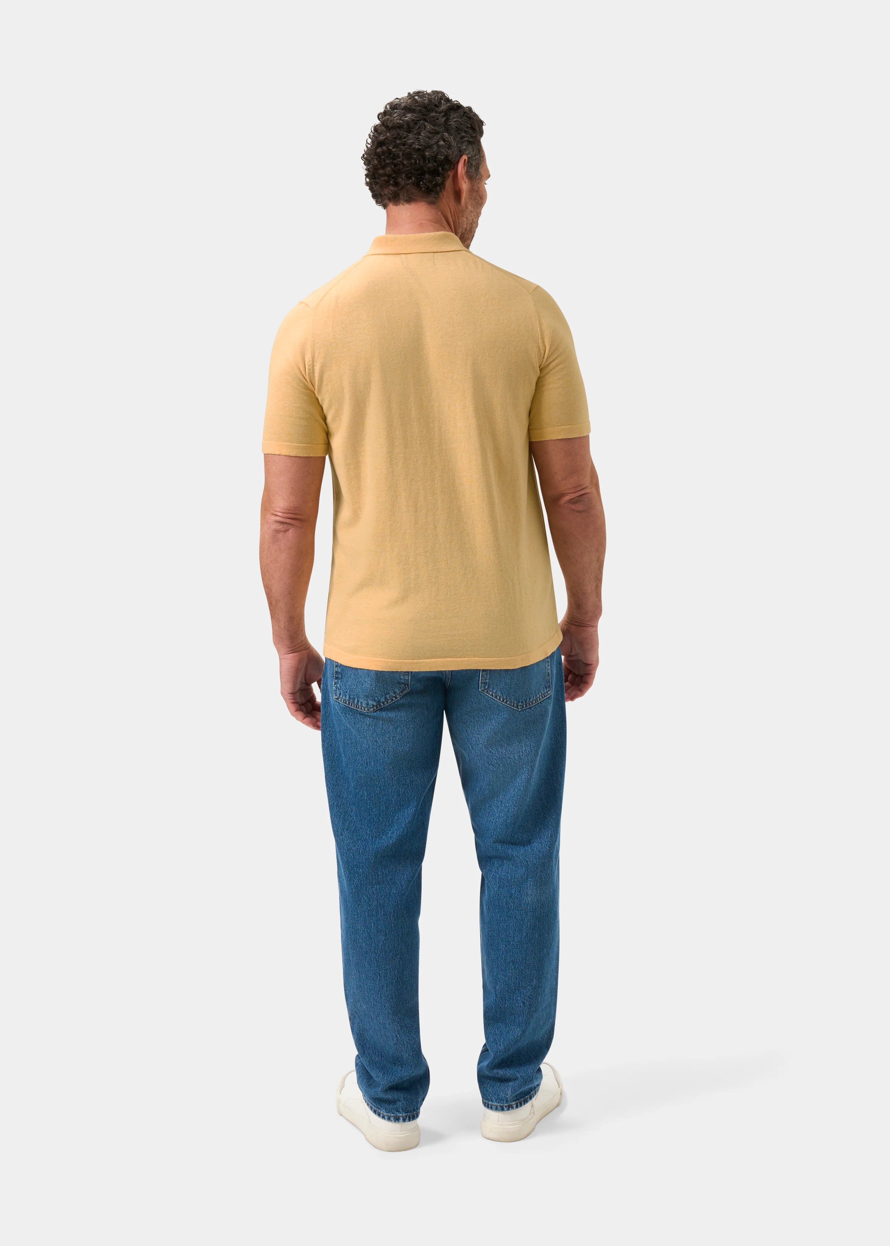 Men's Luxury Cotton Polo Shirt In Solar - Image 7