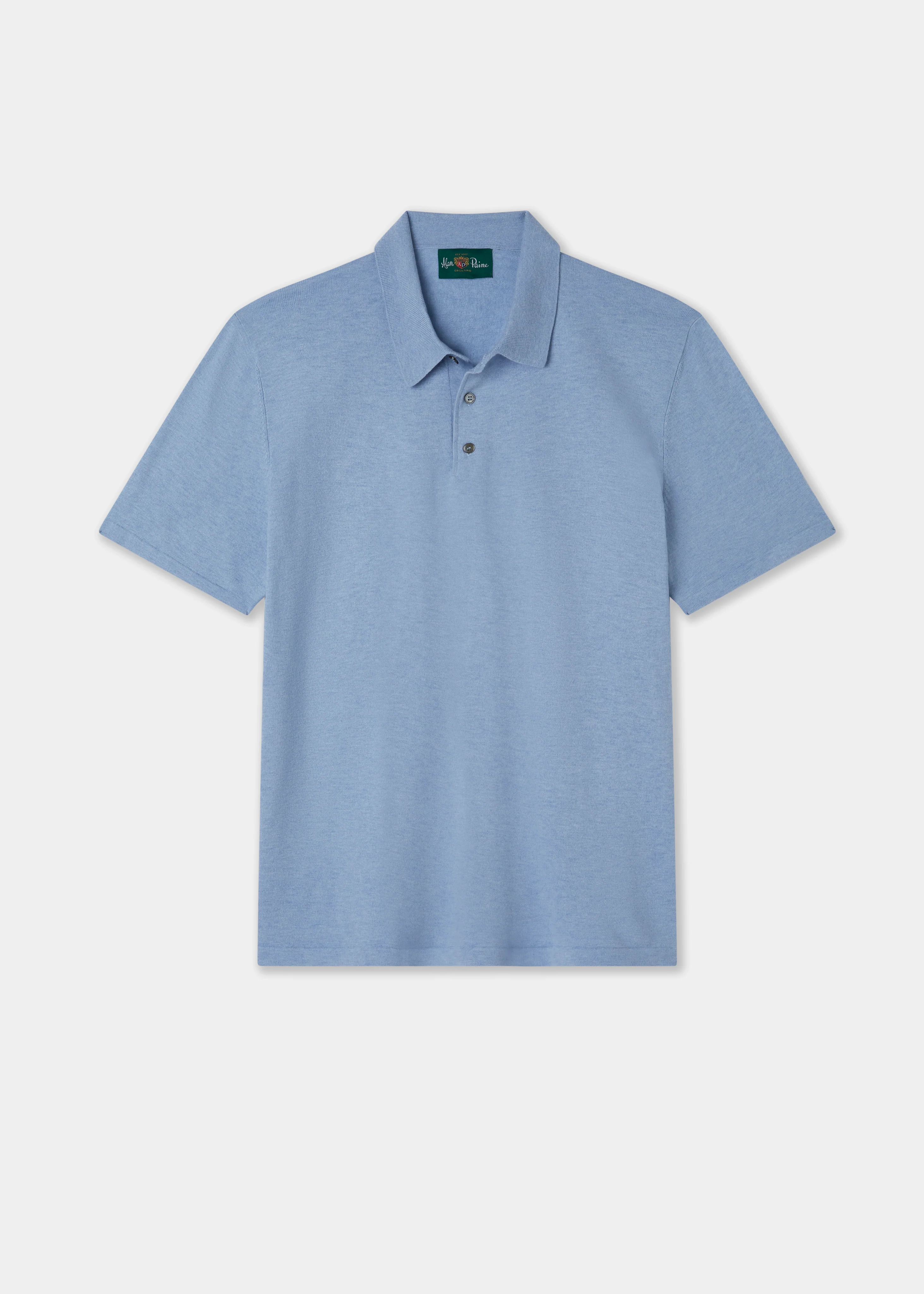 Men's Luxury Cotton Polo Shirt In Steel Blue