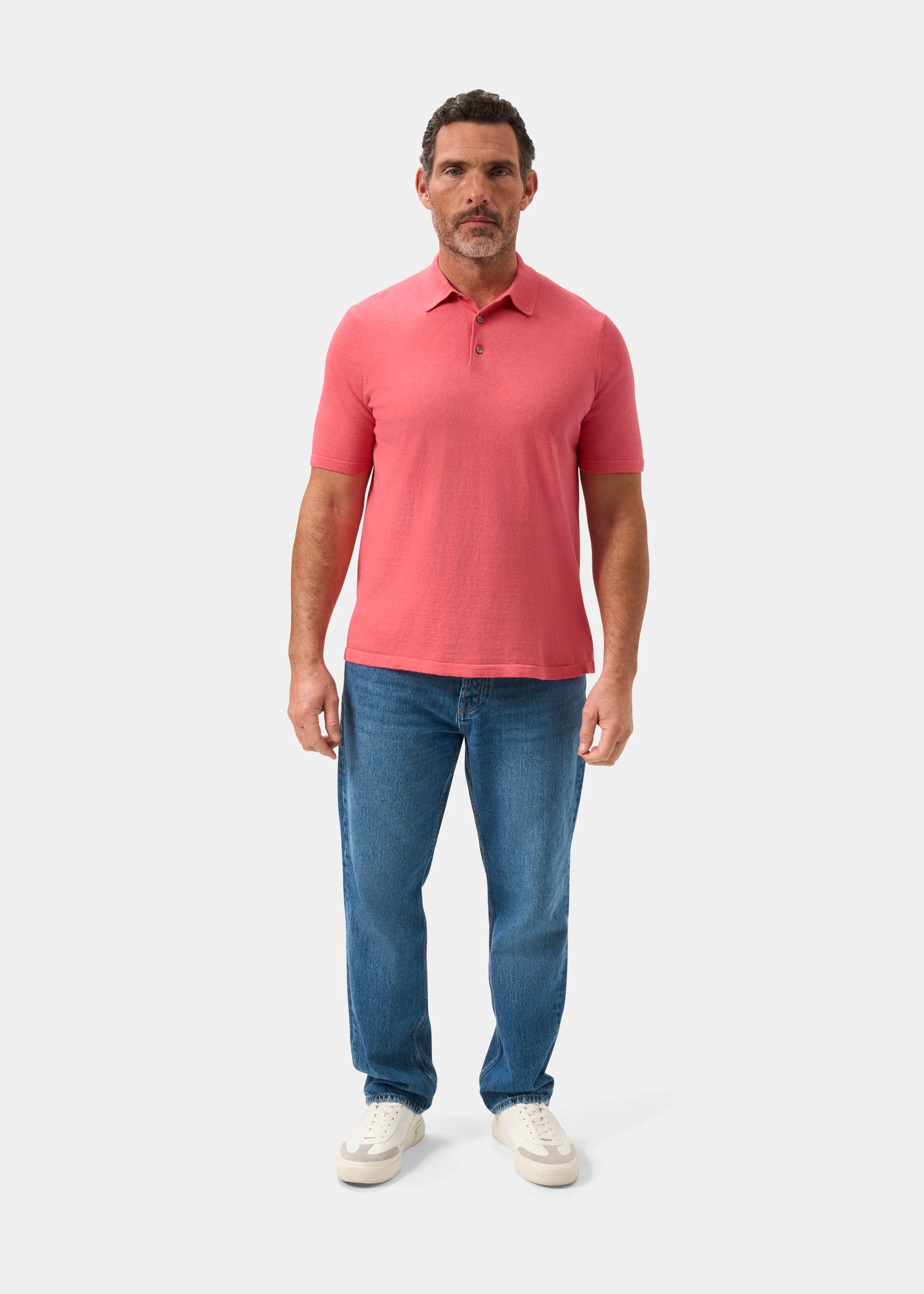 Men's Luxury Cotton Polo Shirt In Swizzle - Image 2