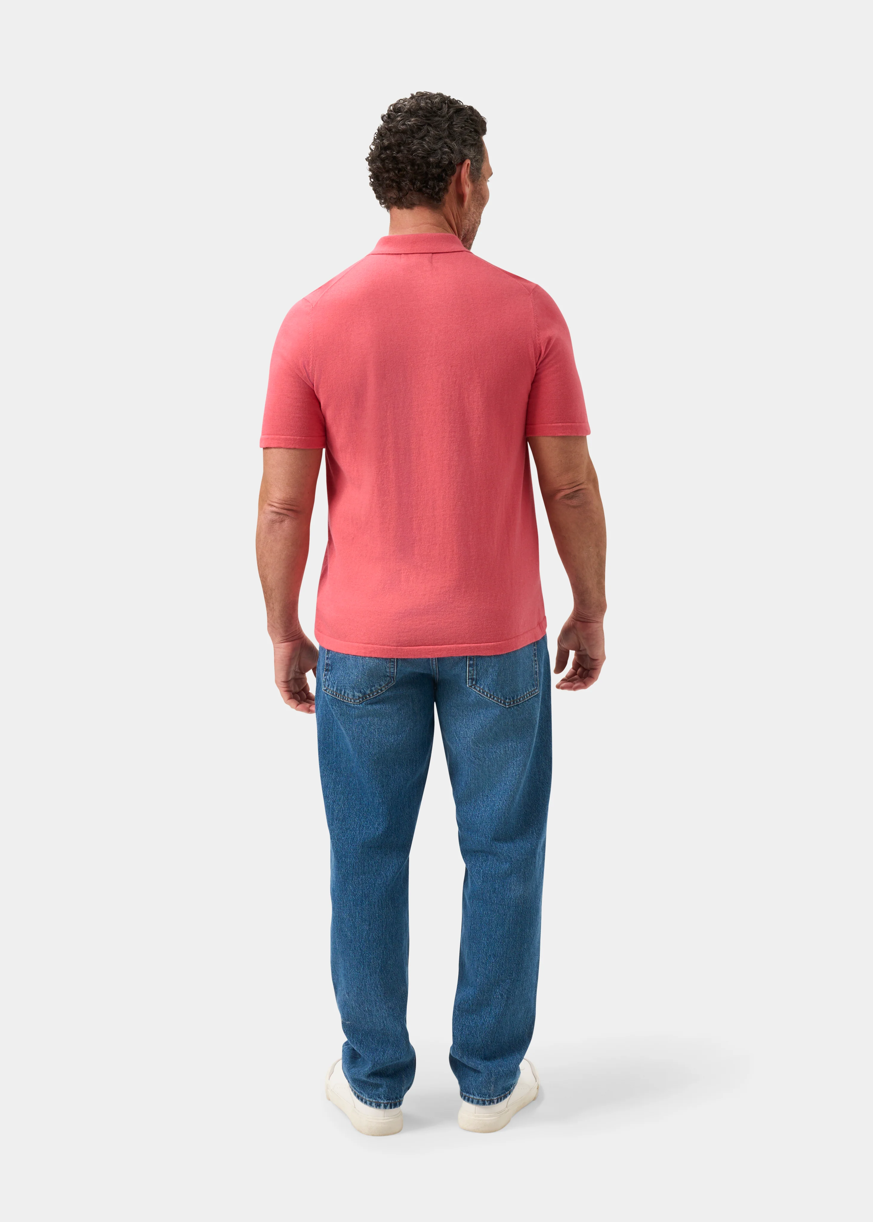 Men's Luxury Cotton Polo Shirt In Swizzle - Image 7