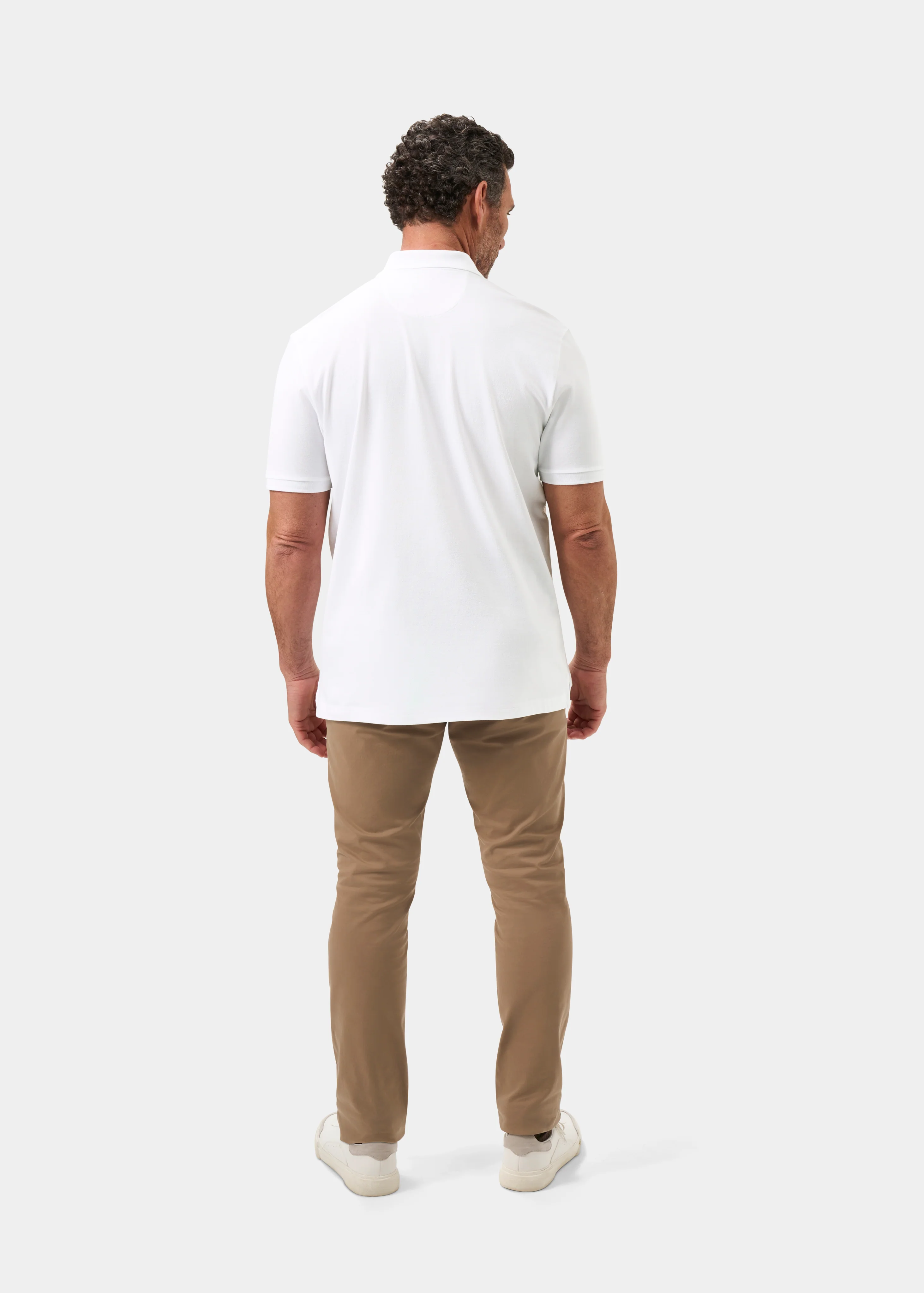 Fritton Pique Polo Shirt In White - Image 7