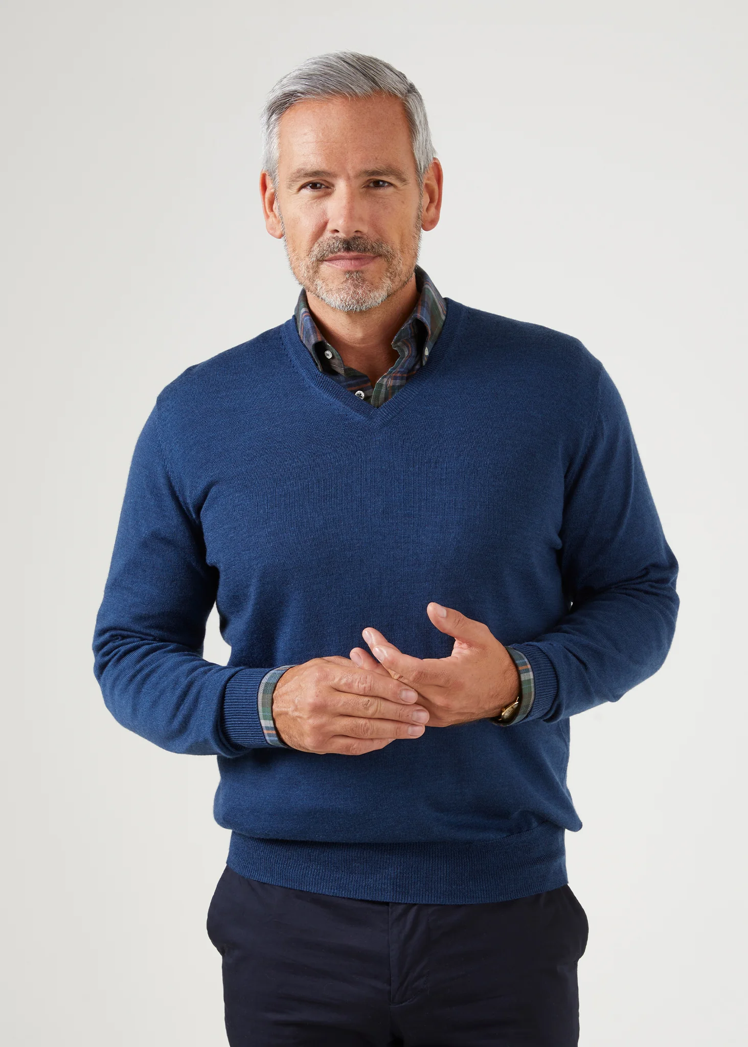 Millbreck Men's Merino Wool Jumper in Indigo - Regular Fit - Image 4