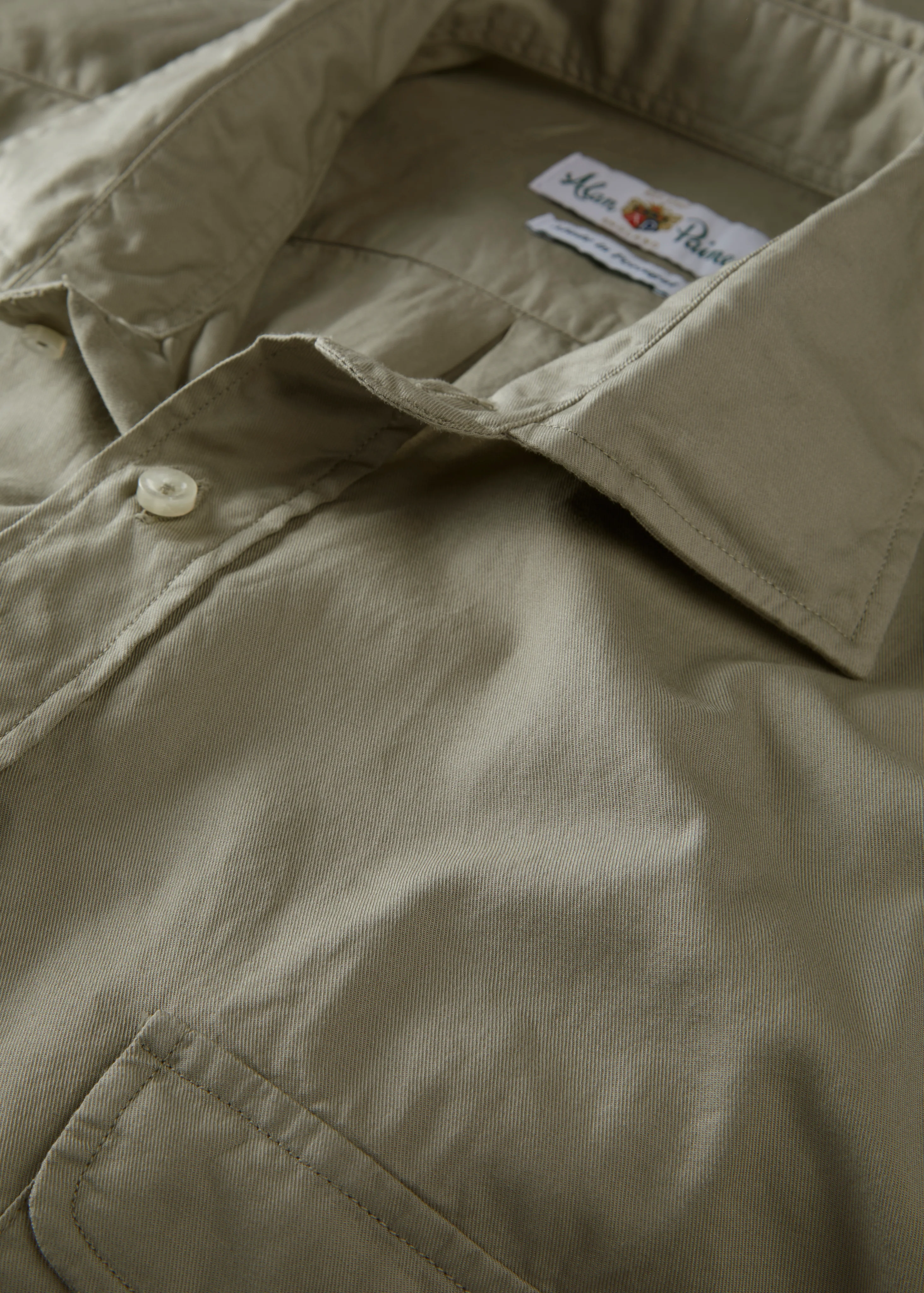 Morowe Men's Long Sleeve Safari Shirt In Light Kaki - Classic Fit - Image 4