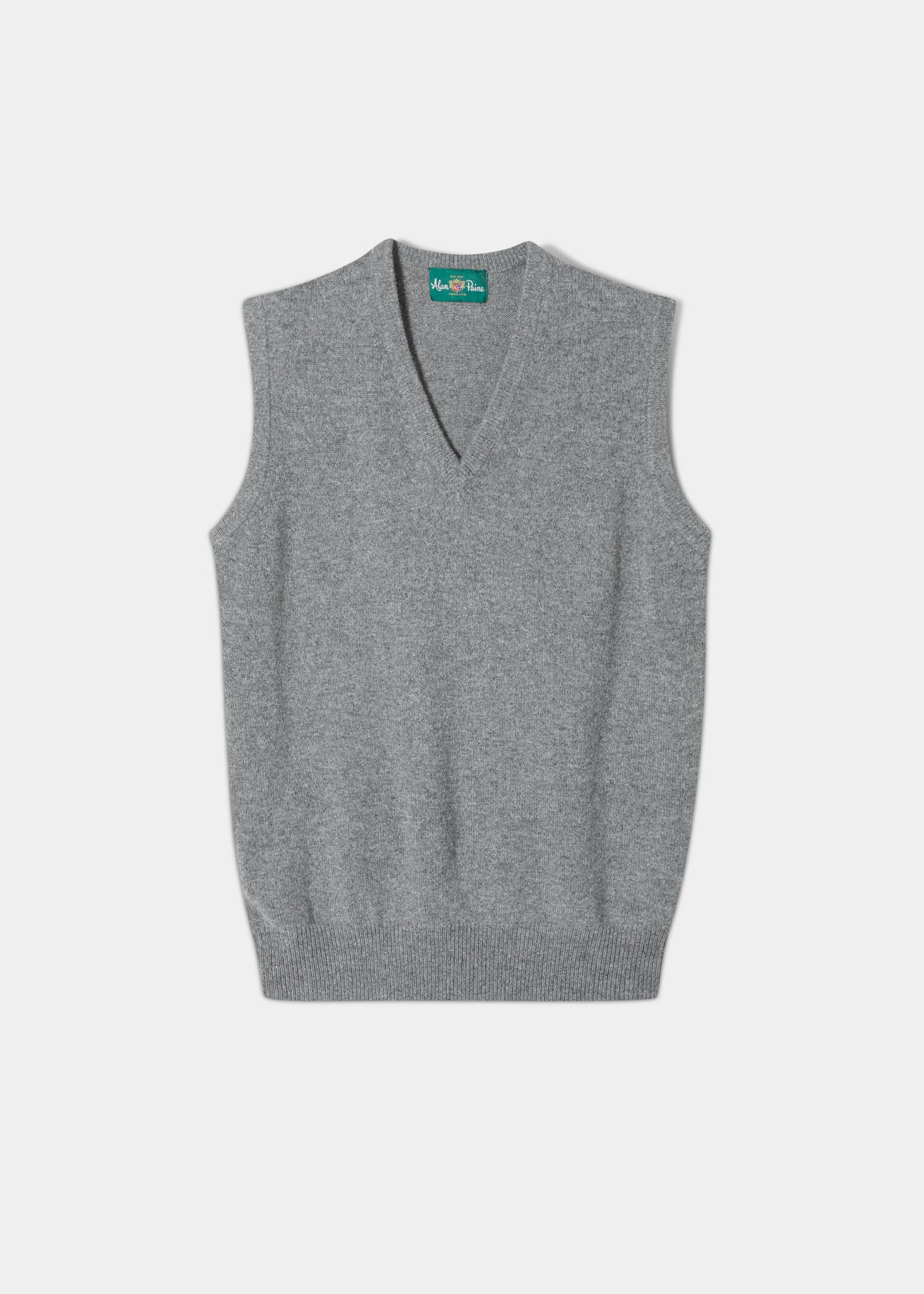 Norfolk Men's Lambswool Slipover in Grey Mix - Classic Fit