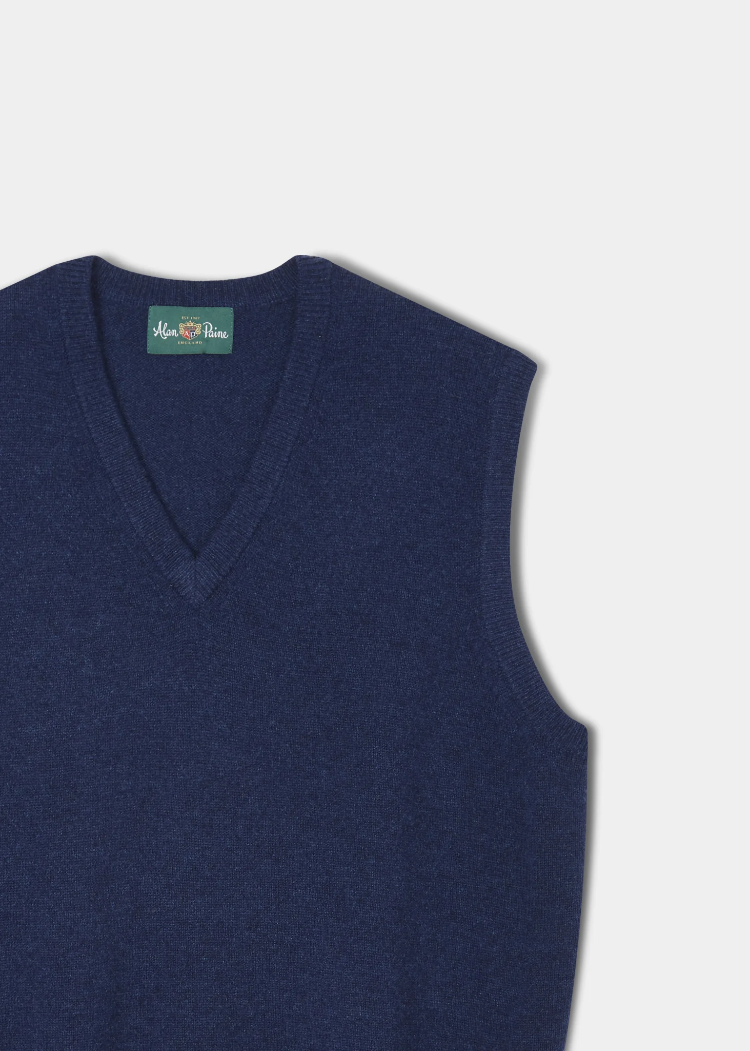 Norfolk Men's Lambswool Slipover in Indigo - Classic Fit - Image 2