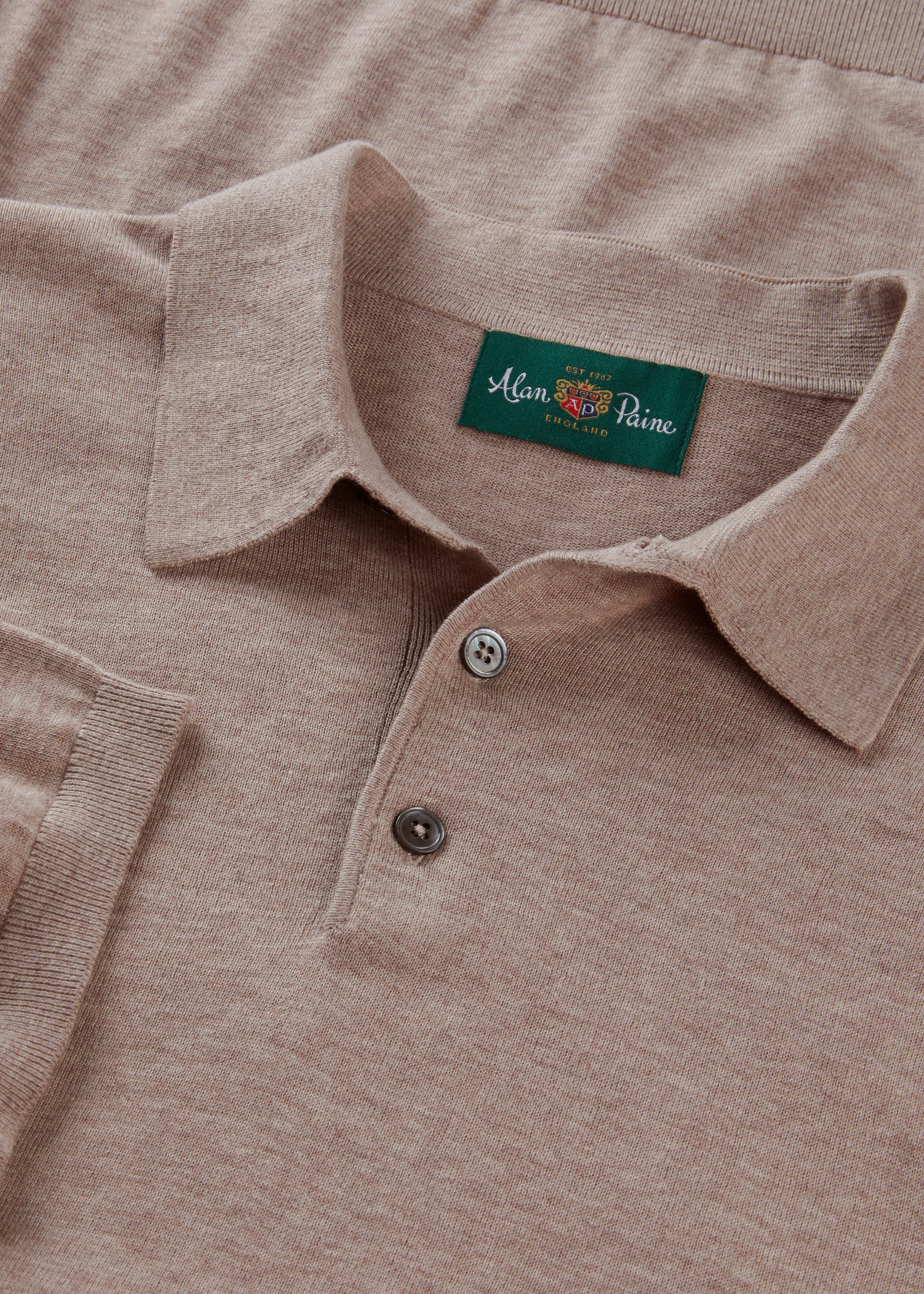 Paignton Cotton Polo Shirt In Coffee Mix - Image 3