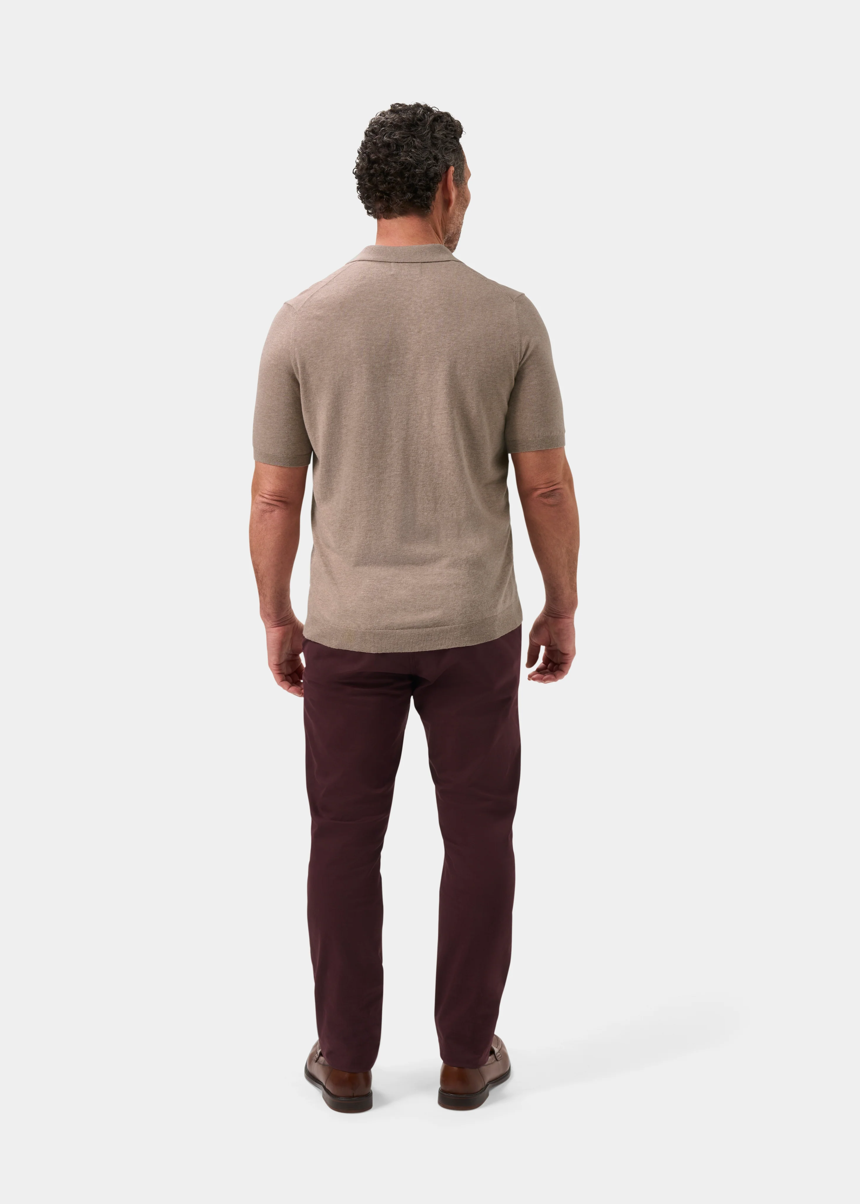 Paignton Cotton Polo Shirt In Coffee Mix - Image 7