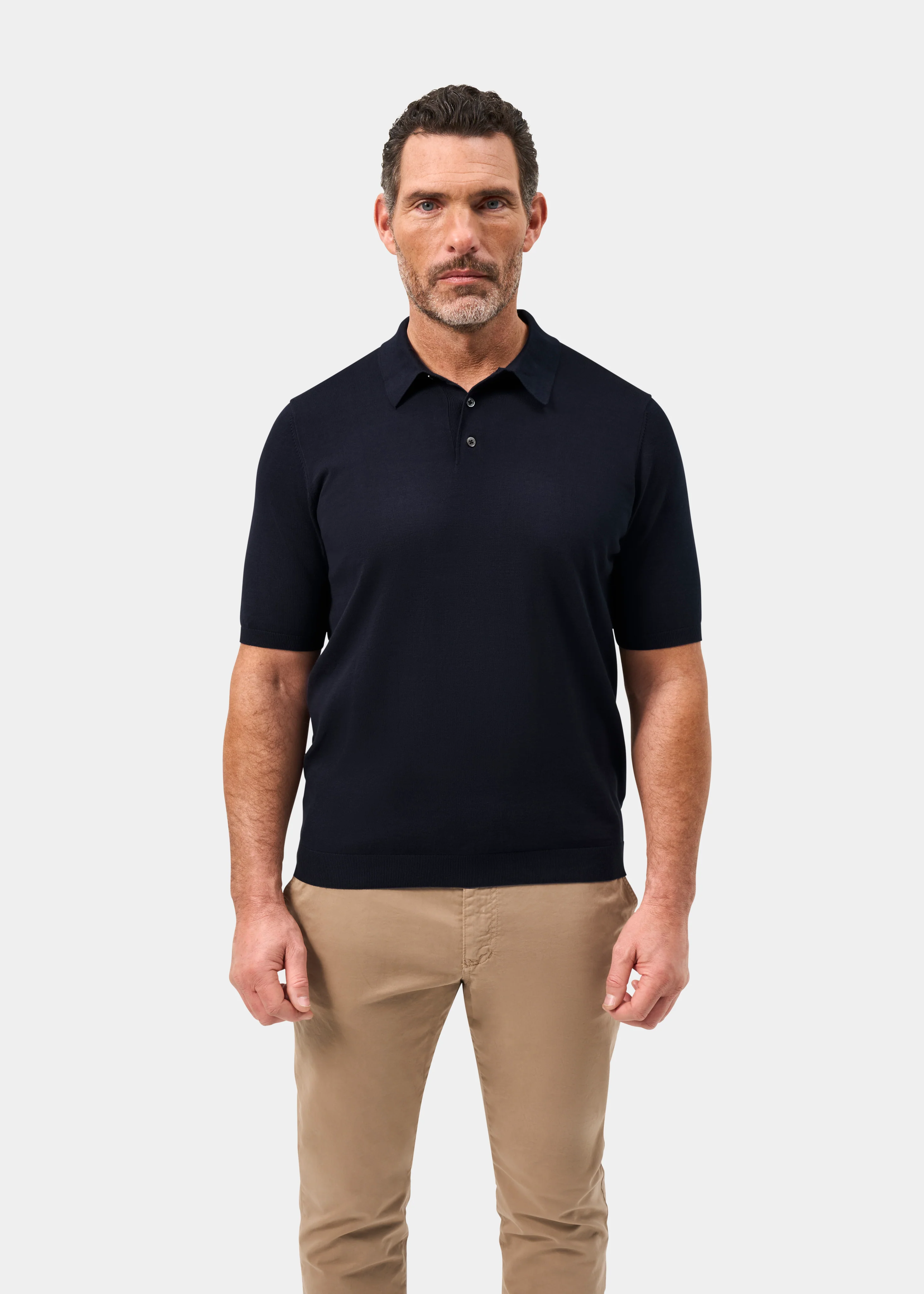 Paignton Cotton Polo Shirt In Dark Navy - Image 5