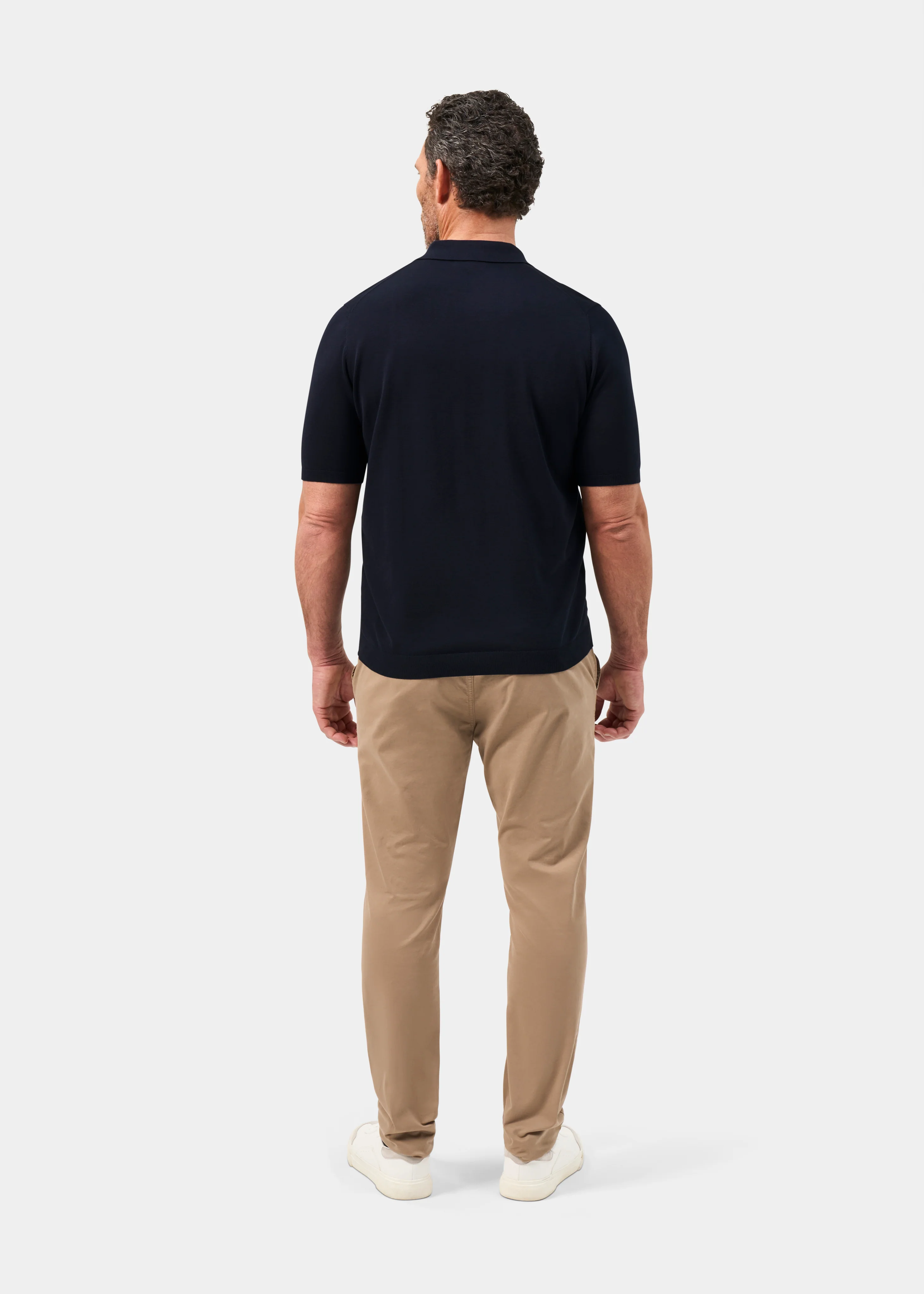 Paignton Cotton Polo Shirt In Dark Navy - Image 7