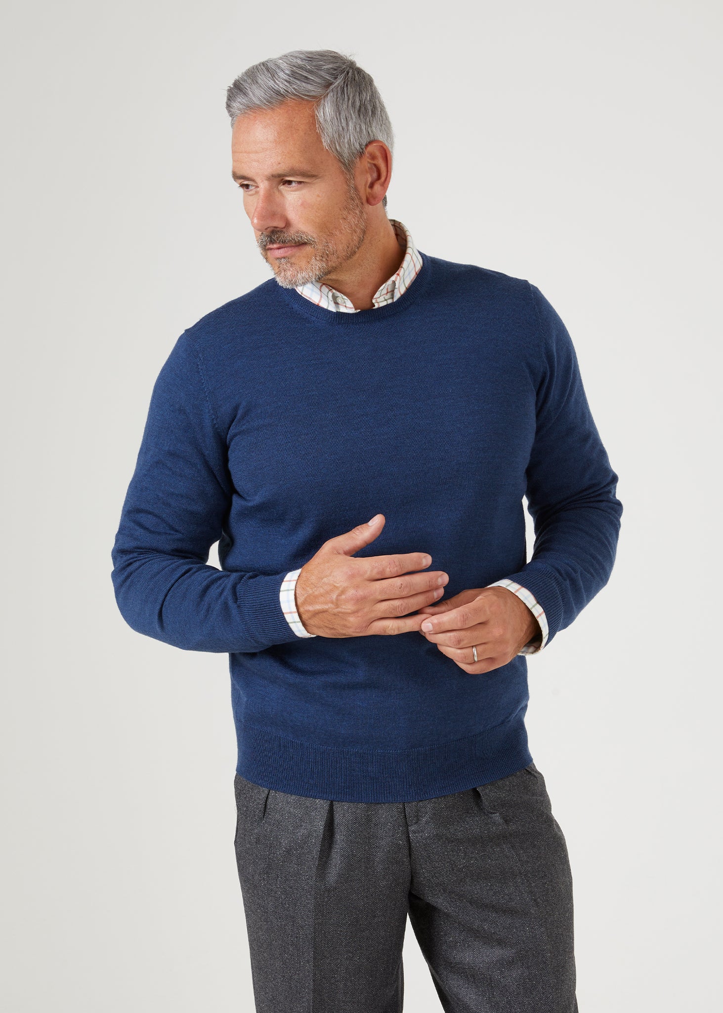 Radstone Men's Merino Wool Jumper in Indigo - Regular Fit - Image 2