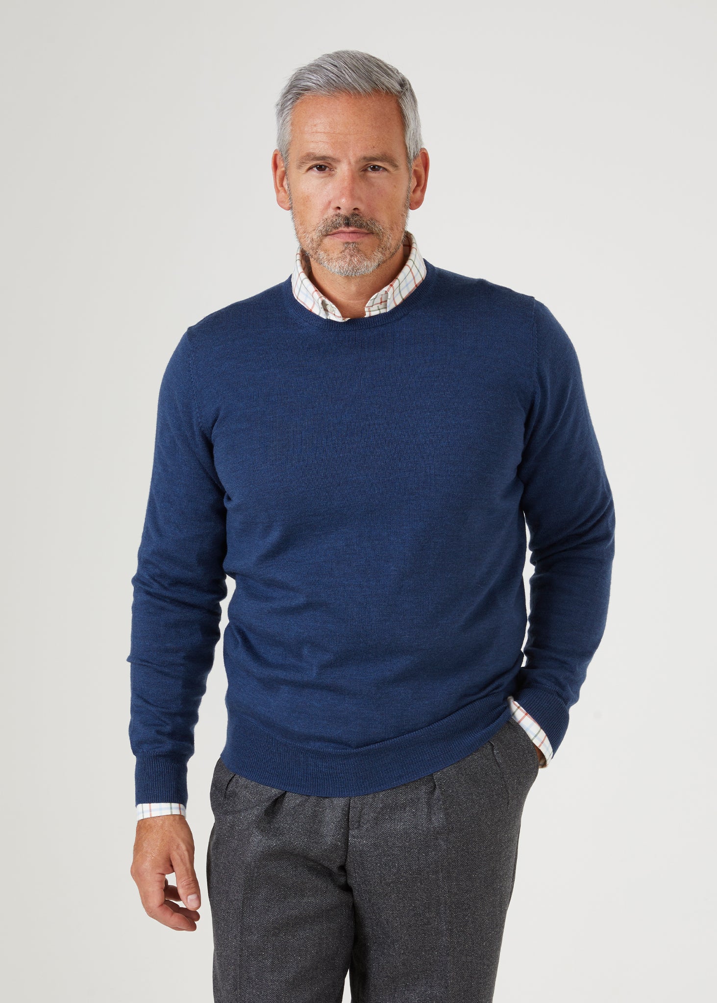 Radstone Men's Merino Wool Jumper in Indigo - Regular Fit - Image 3