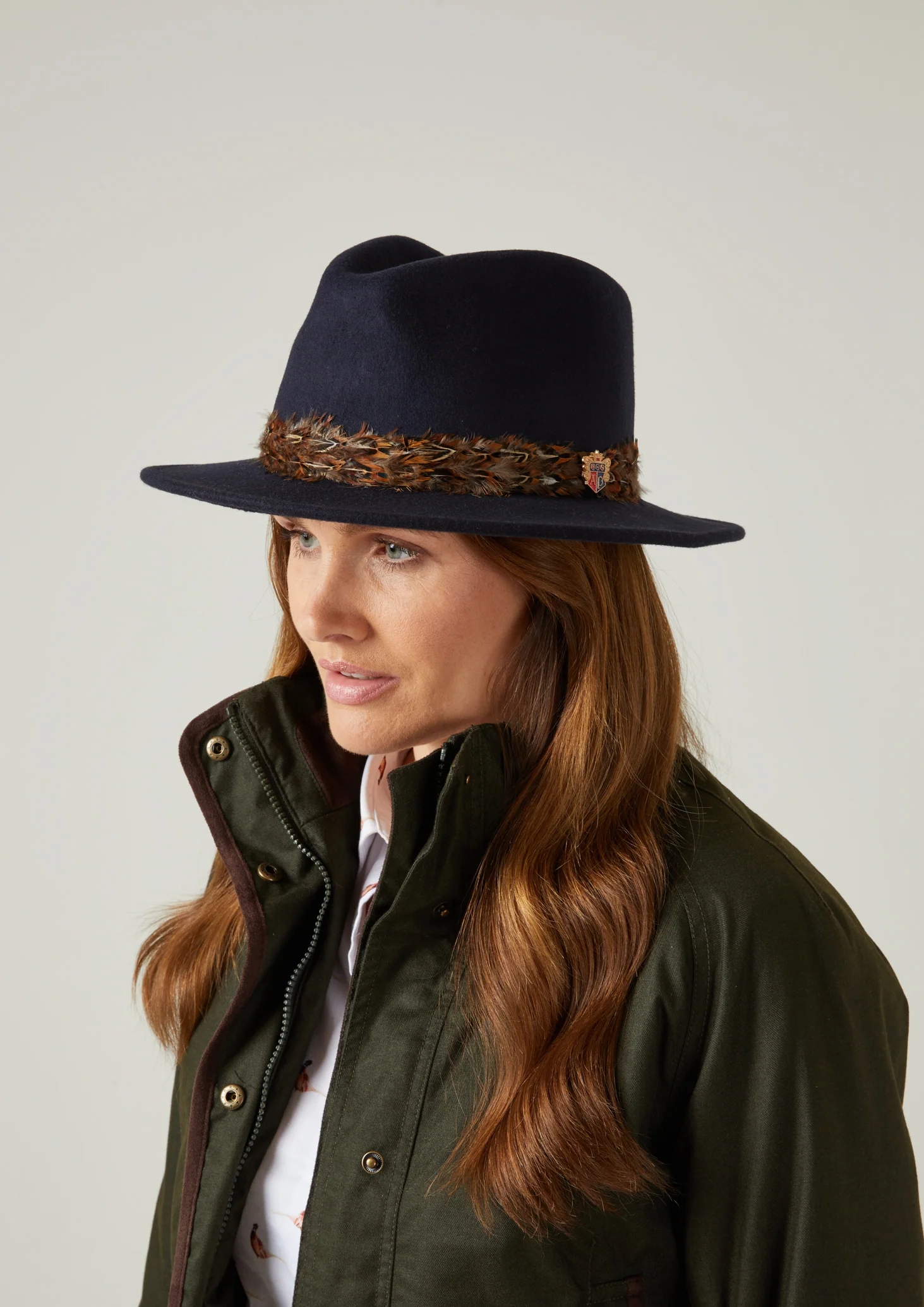 Richmond Ladies Fedora In Navy - Image 3