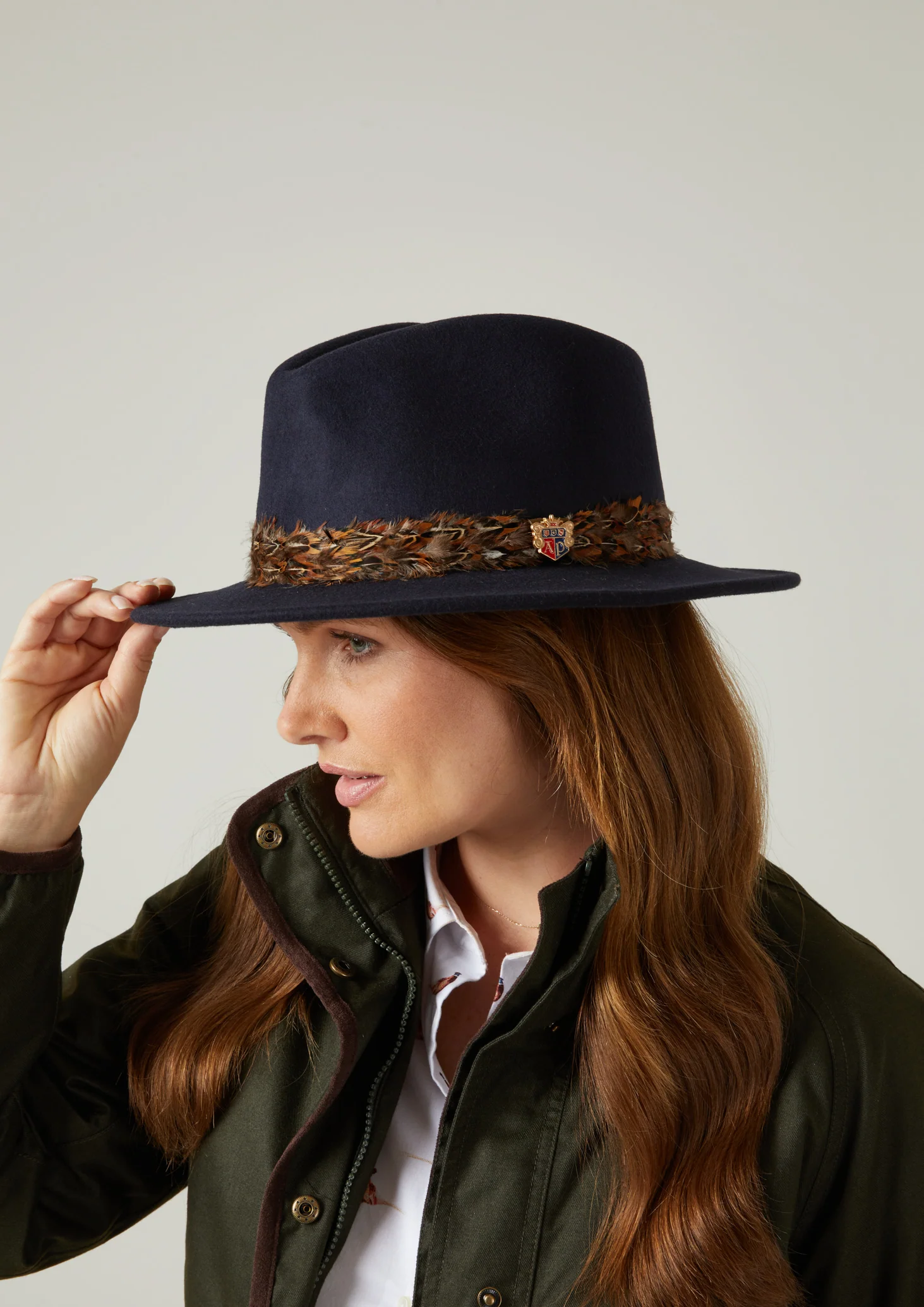Richmond Ladies Fedora In Navy - Image 4