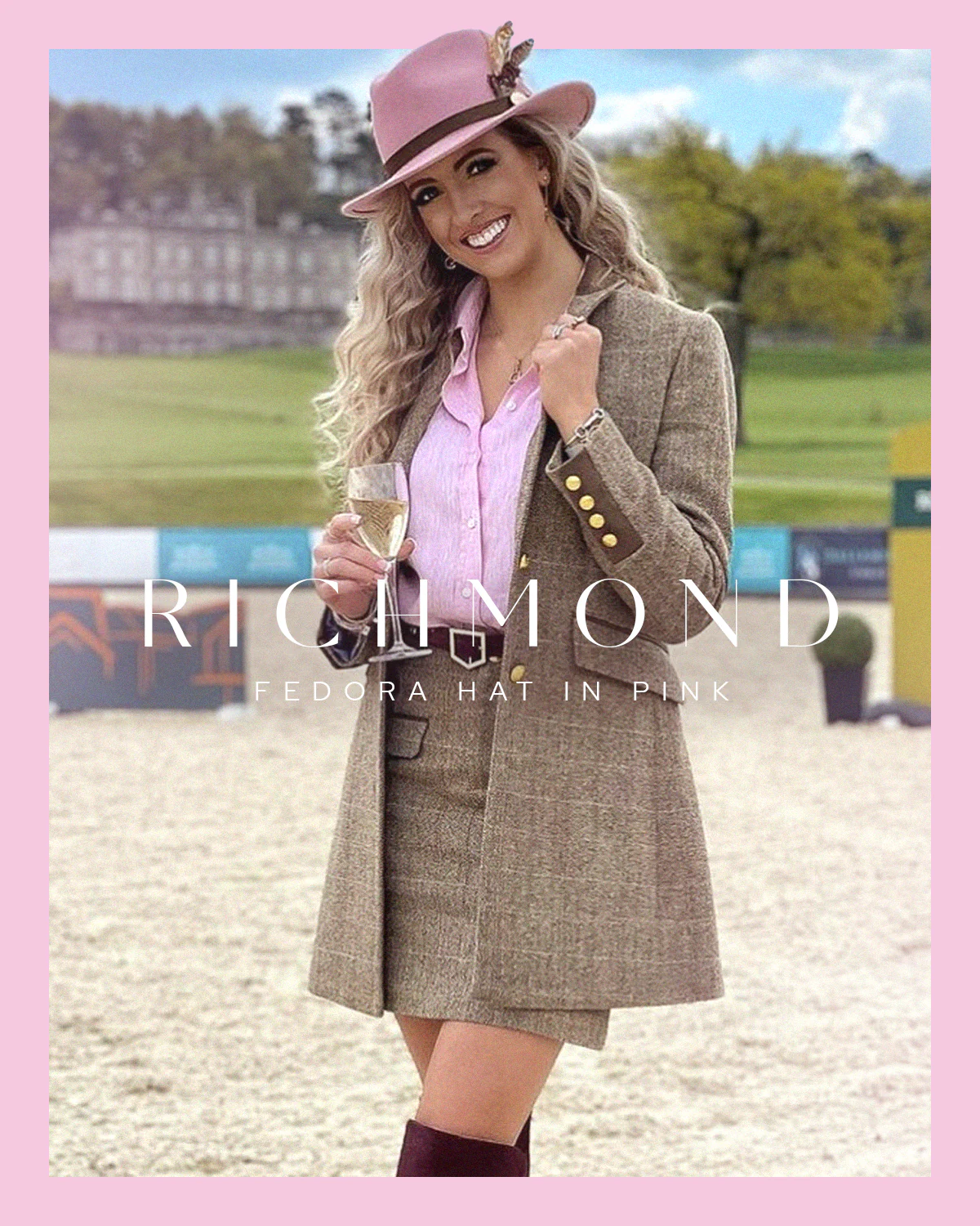 Richmond Ladies Fedora In Pink - Image 3