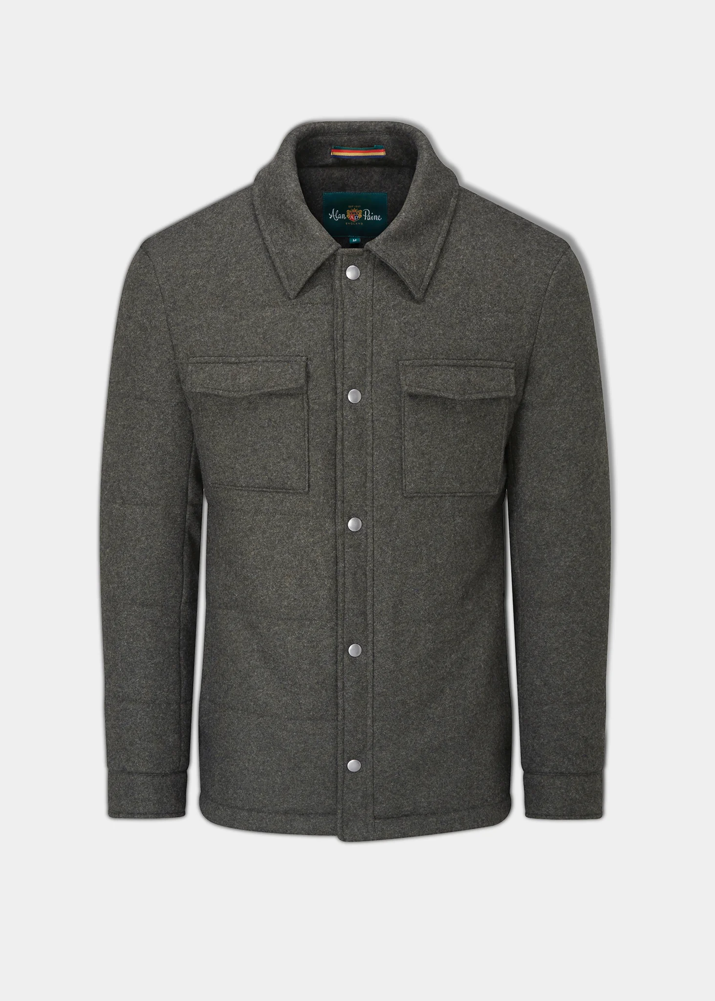 Richmond Men's Knitted Quilted Shacket In Olive