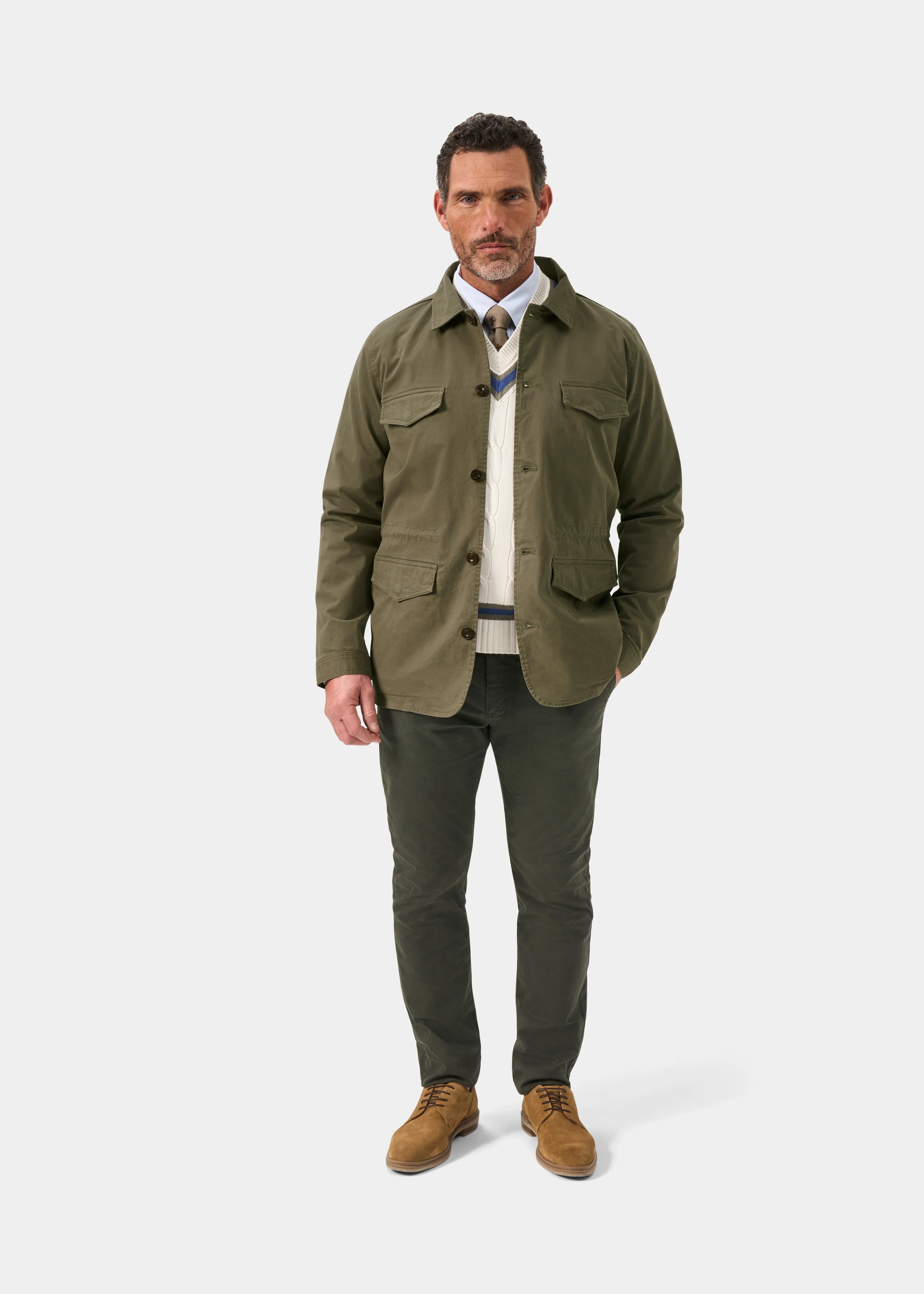 Rockmere Men's Safari Jacket In Olive - Image 2
