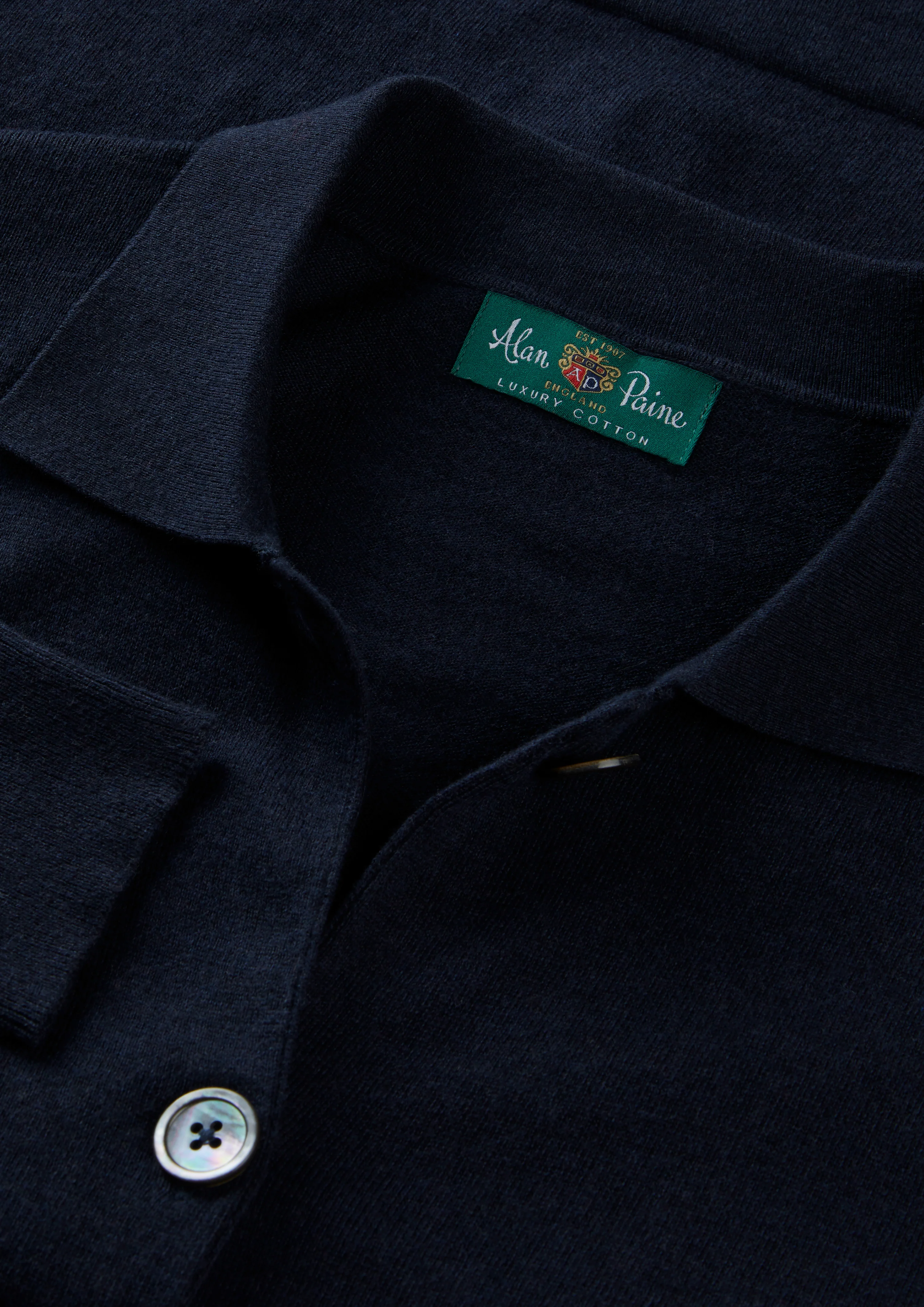 Rosa Ladies Cotton Cashmere Cardigan In Dark Navy - Image 3