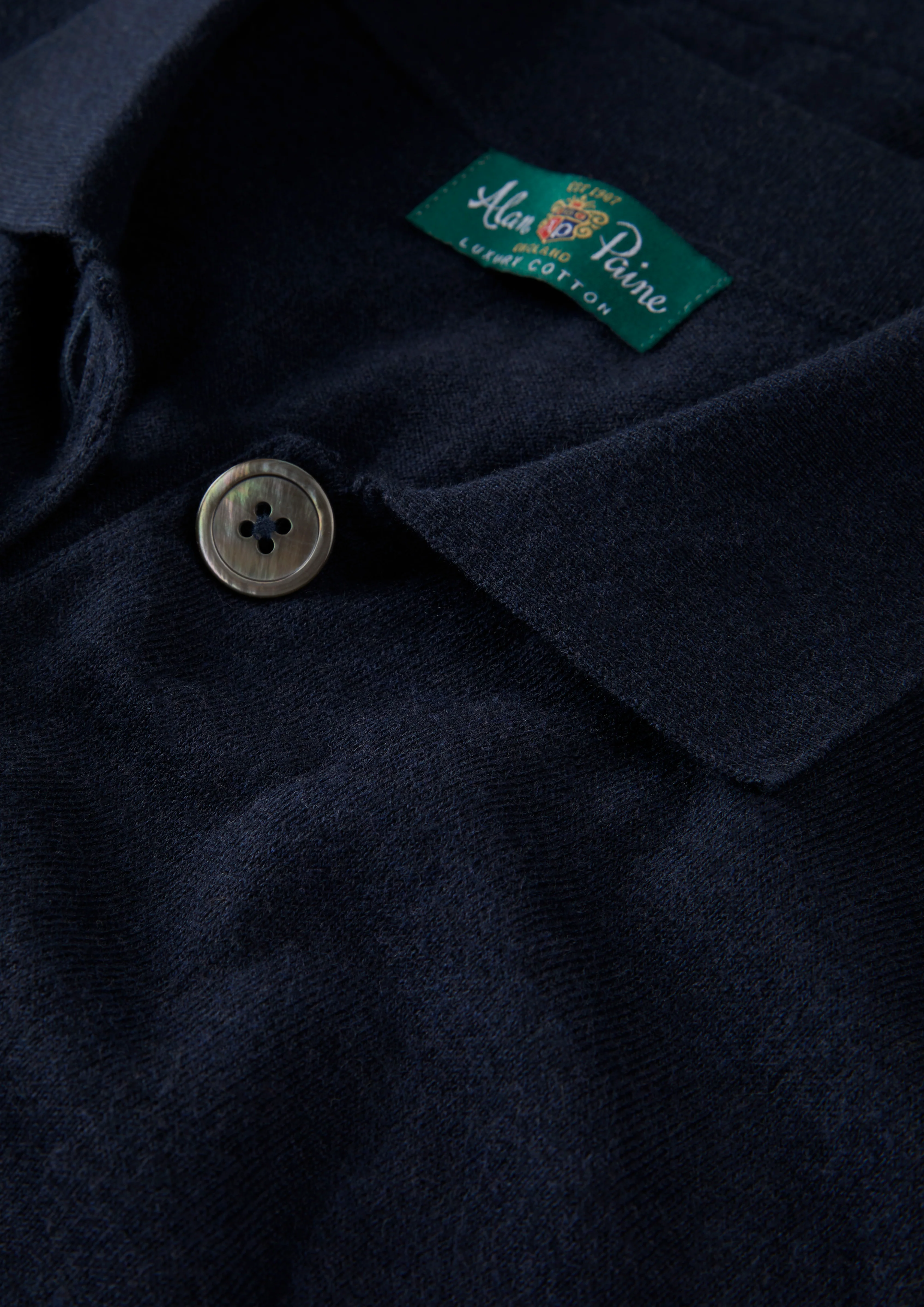 Rosa Ladies Cotton Cashmere Cardigan In Dark Navy - Image 4