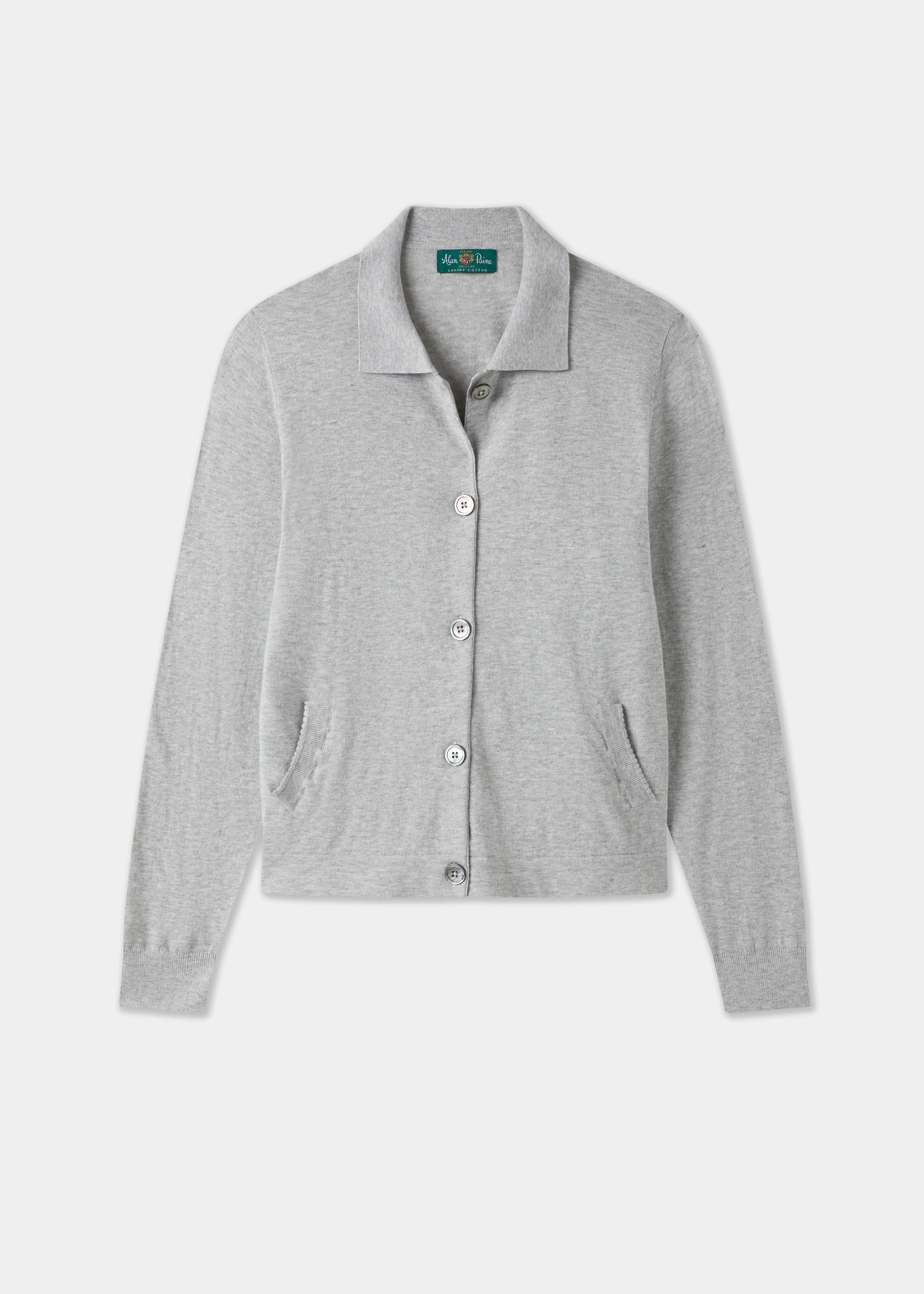 Rosa Ladies Cotton Cashmere Cardigan In Dove
