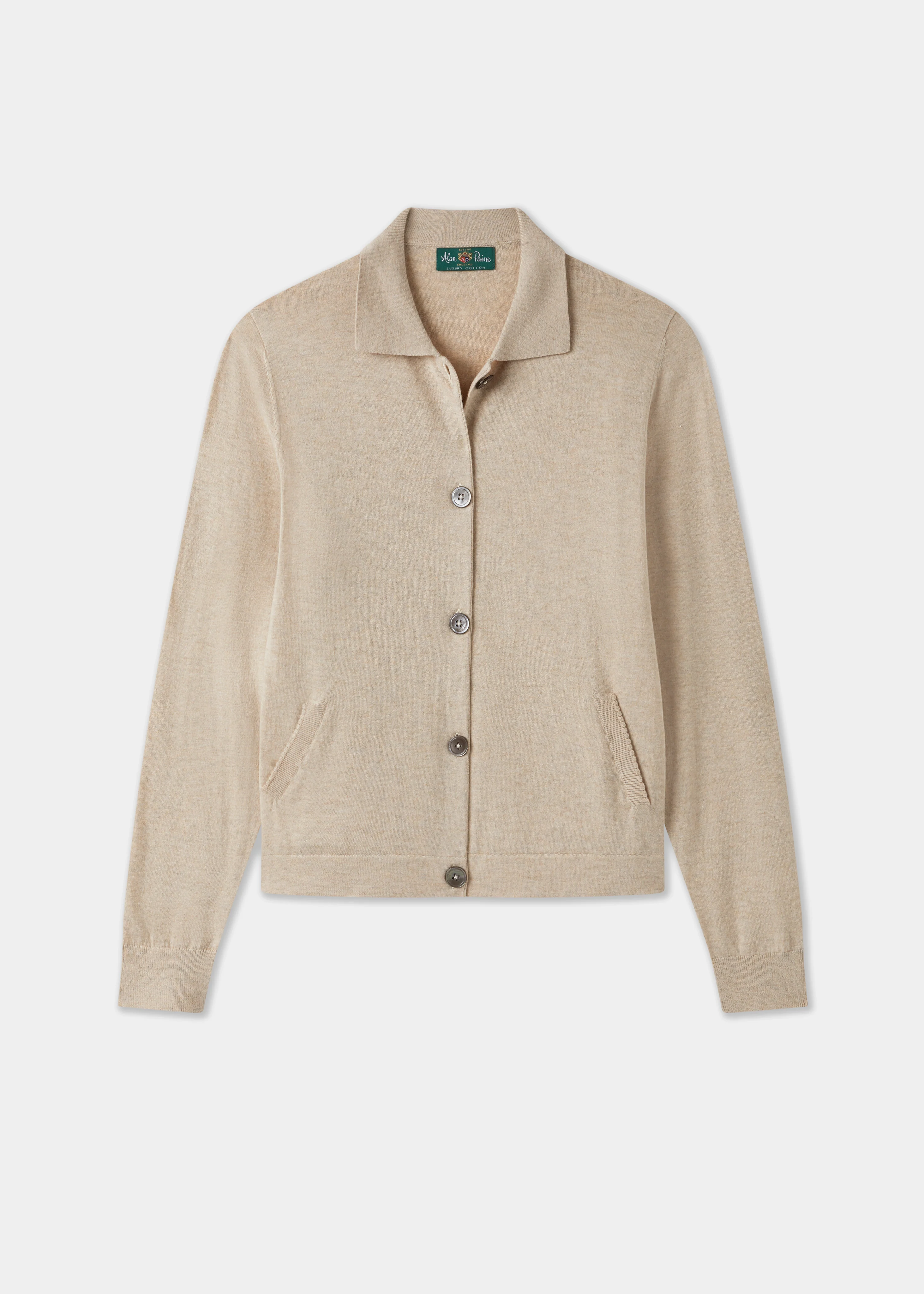 Rosa Ladies Cotton Cashmere Cardigan In Sand