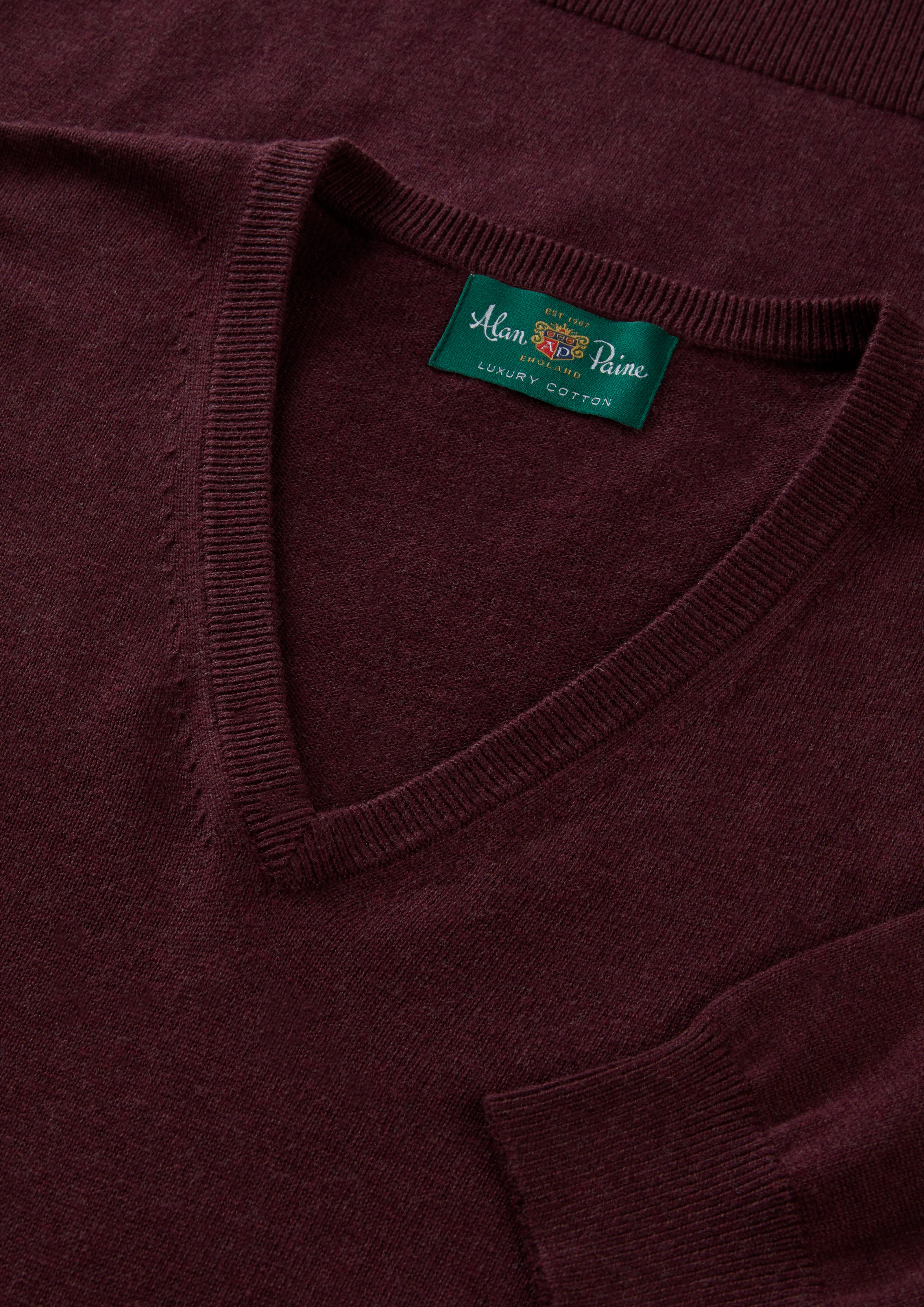 Rothwell Cotton Cashmere Jumper In Blackcurrant - Image 4