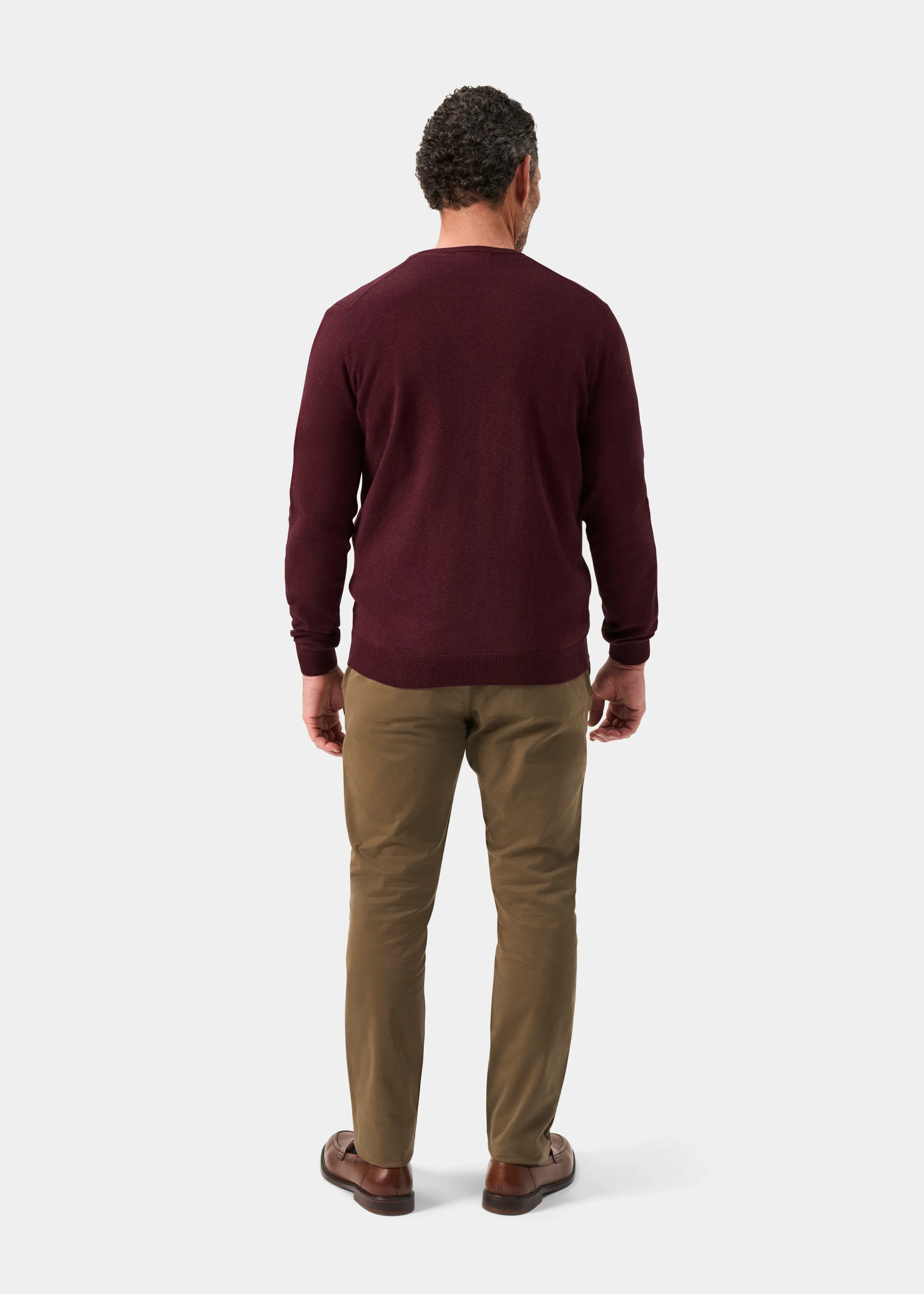 Rothwell Cotton Cashmere Jumper In Blackcurrant - Image 6