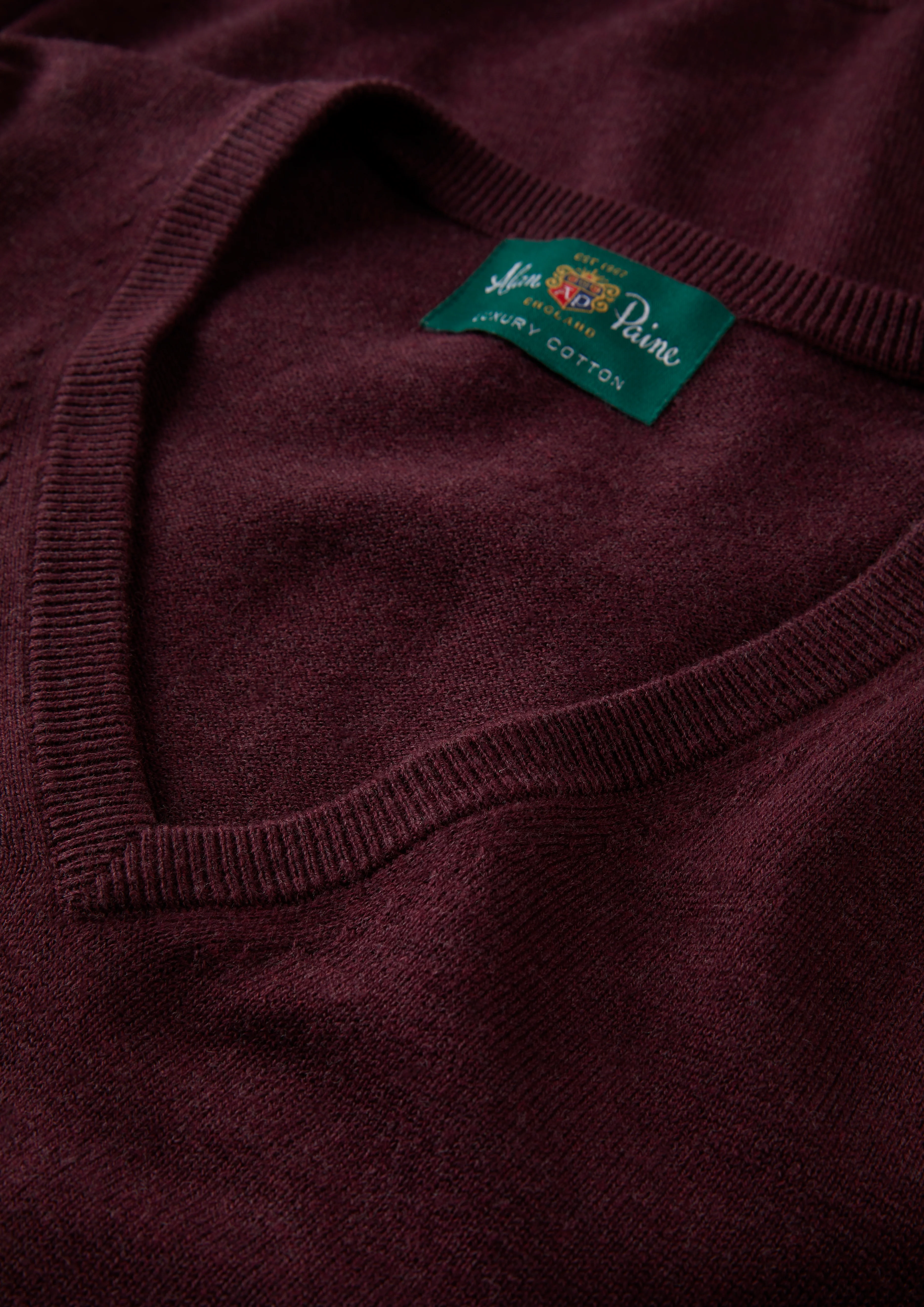 Rothwell Cotton Cashmere Jumper In Blackcurrant - Image 7
