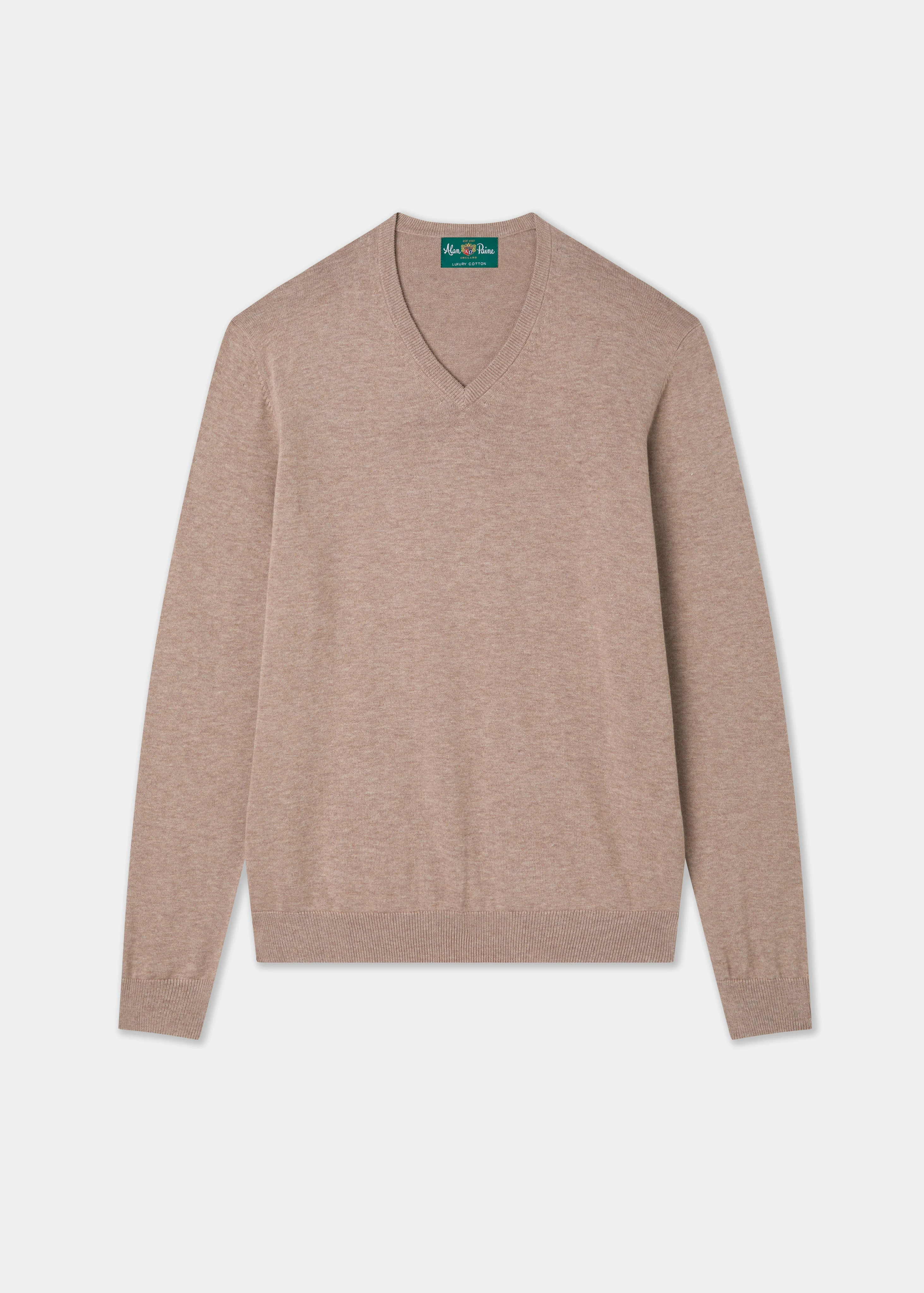 Rothwell Cotton Cashmere Jumper In Coffee