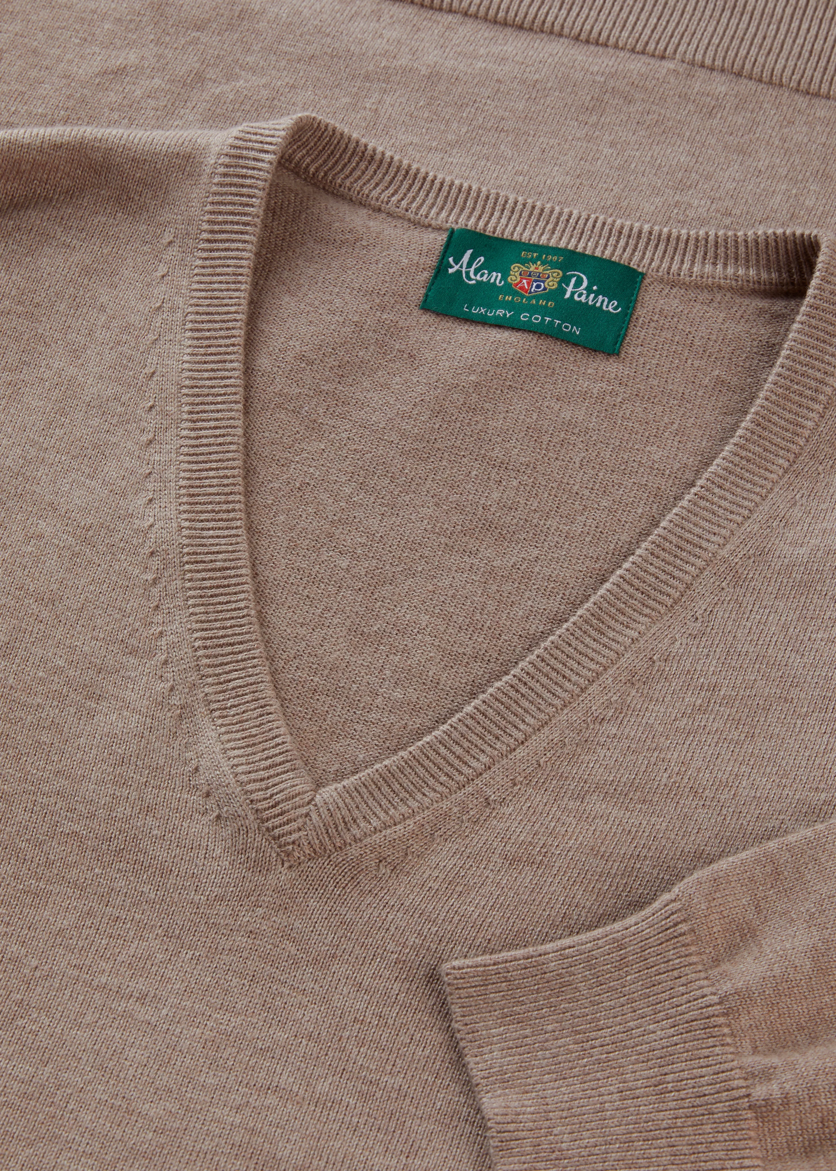 Rothwell Cotton Cashmere Jumper In Coffee - Image 2