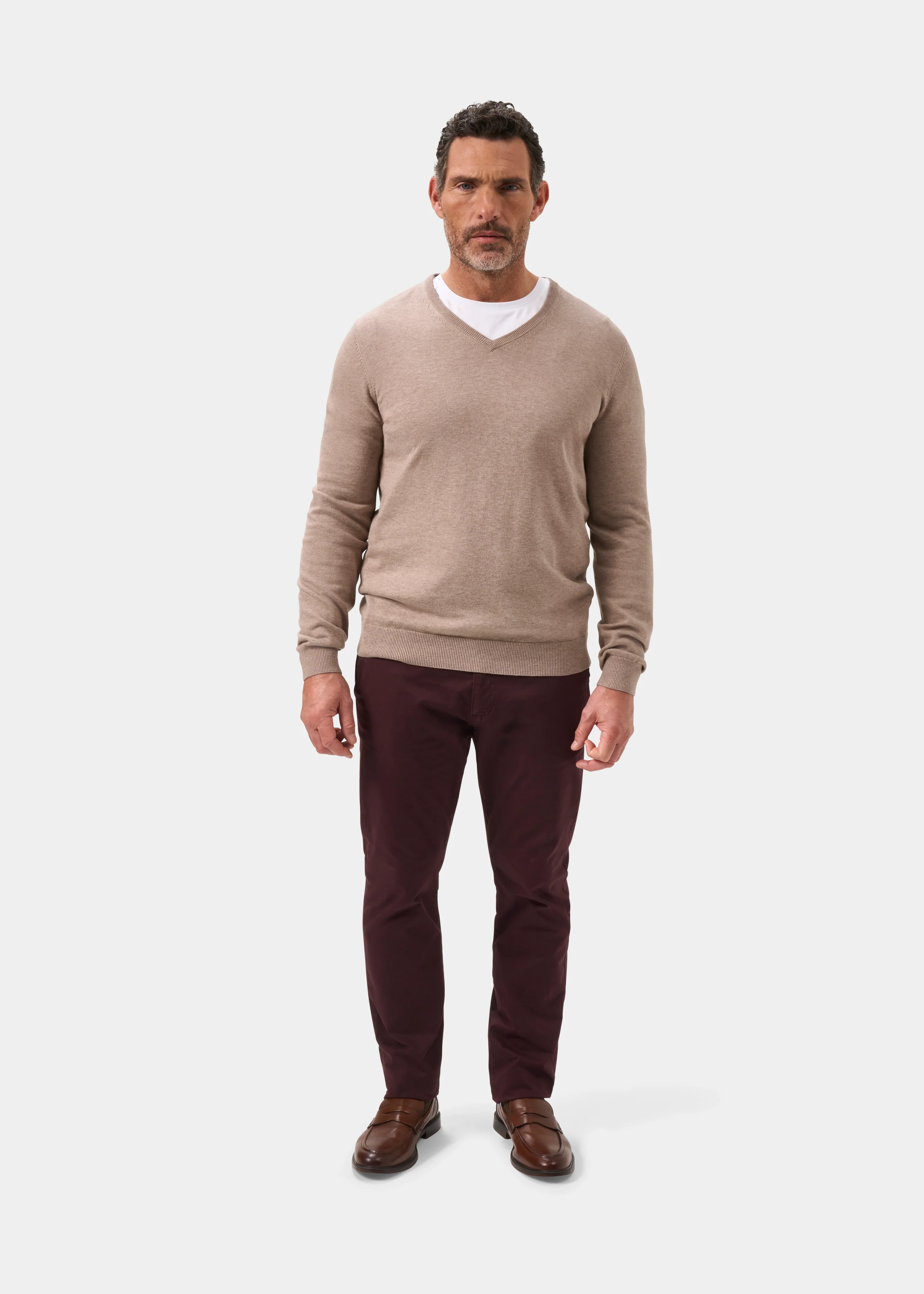 Rothwell Cotton Cashmere Jumper In Coffee - Image 4