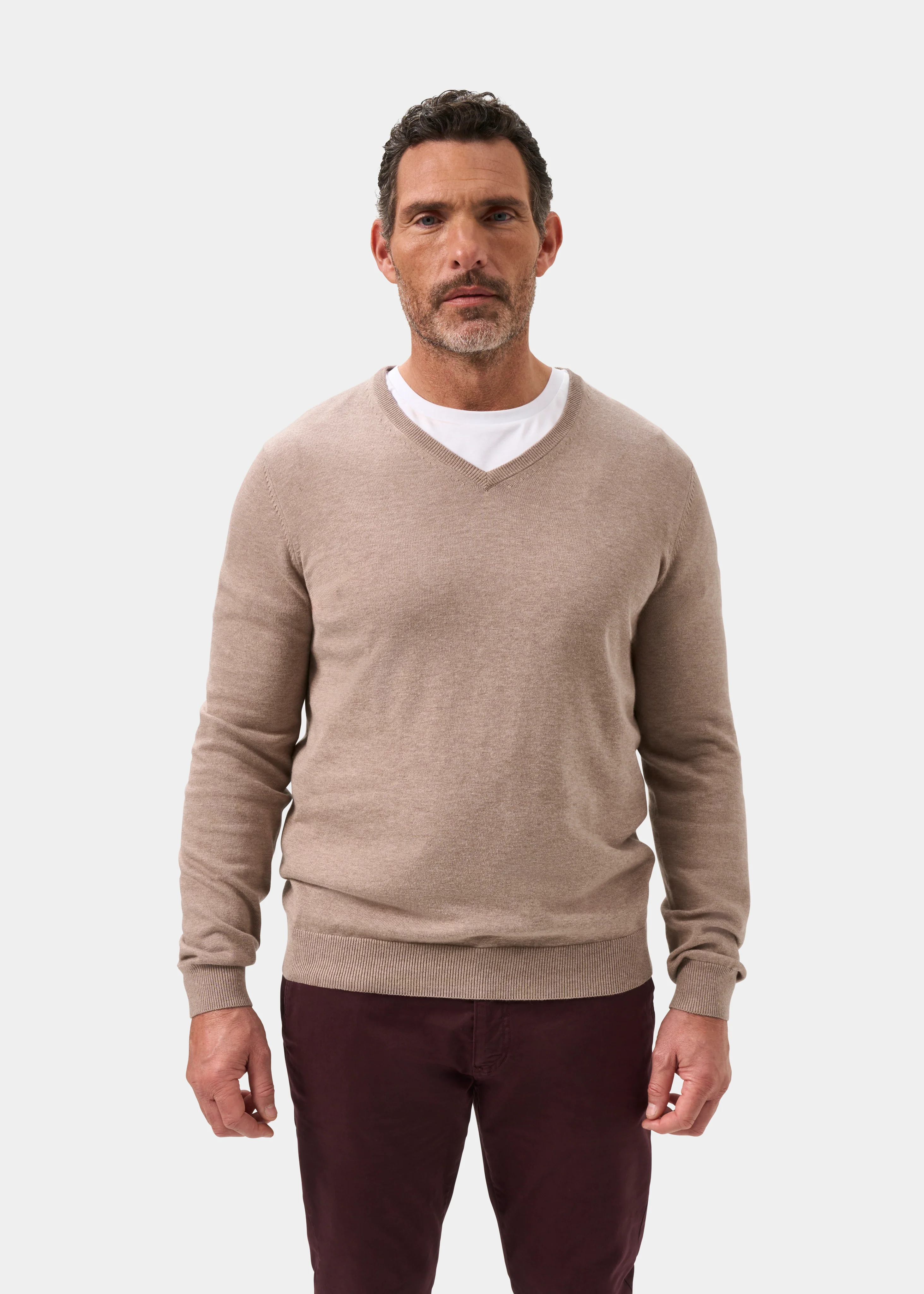 Rothwell Cotton Cashmere Jumper In Coffee - Image 5