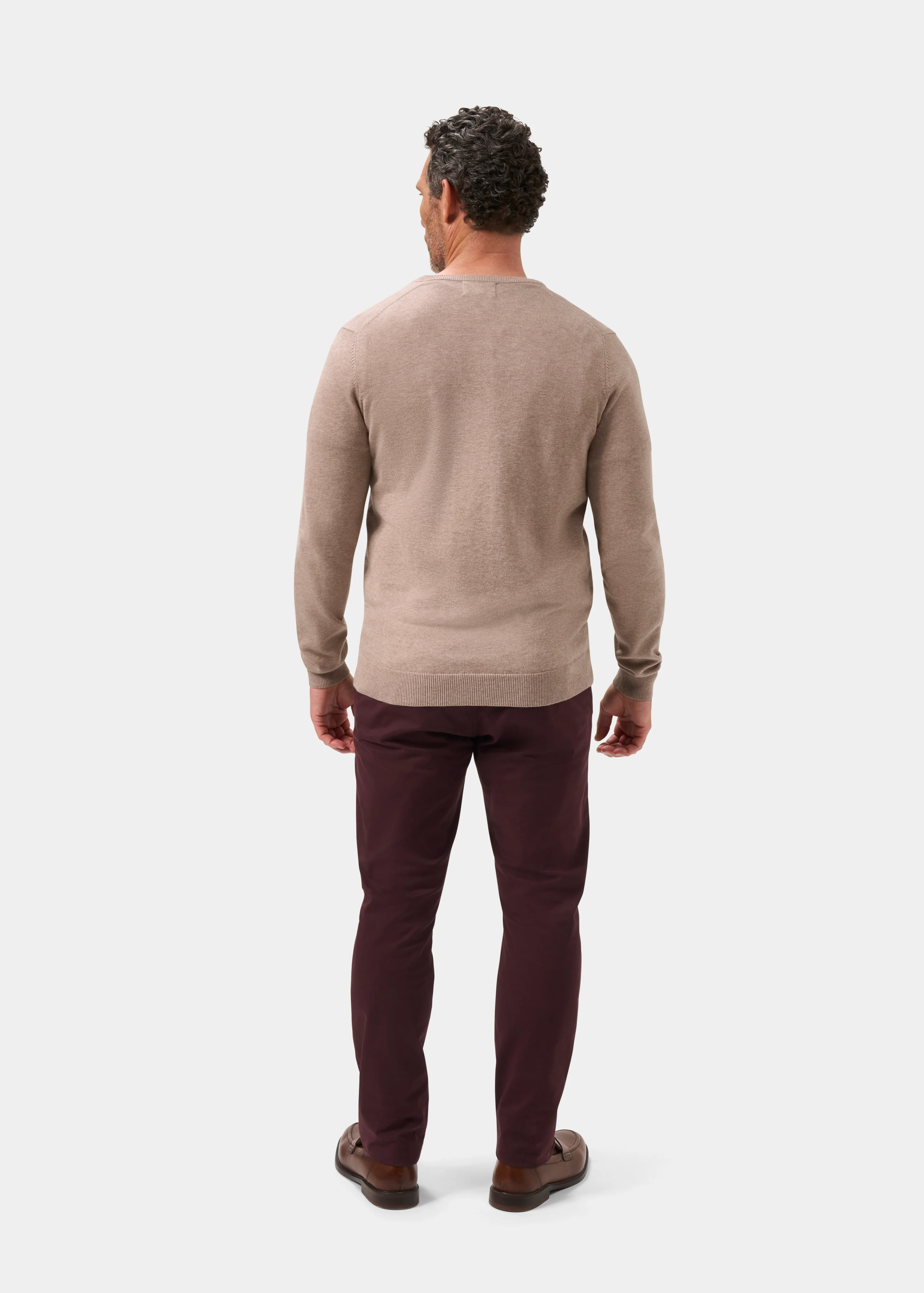Rothwell Cotton Cashmere Jumper In Coffee - Image 7