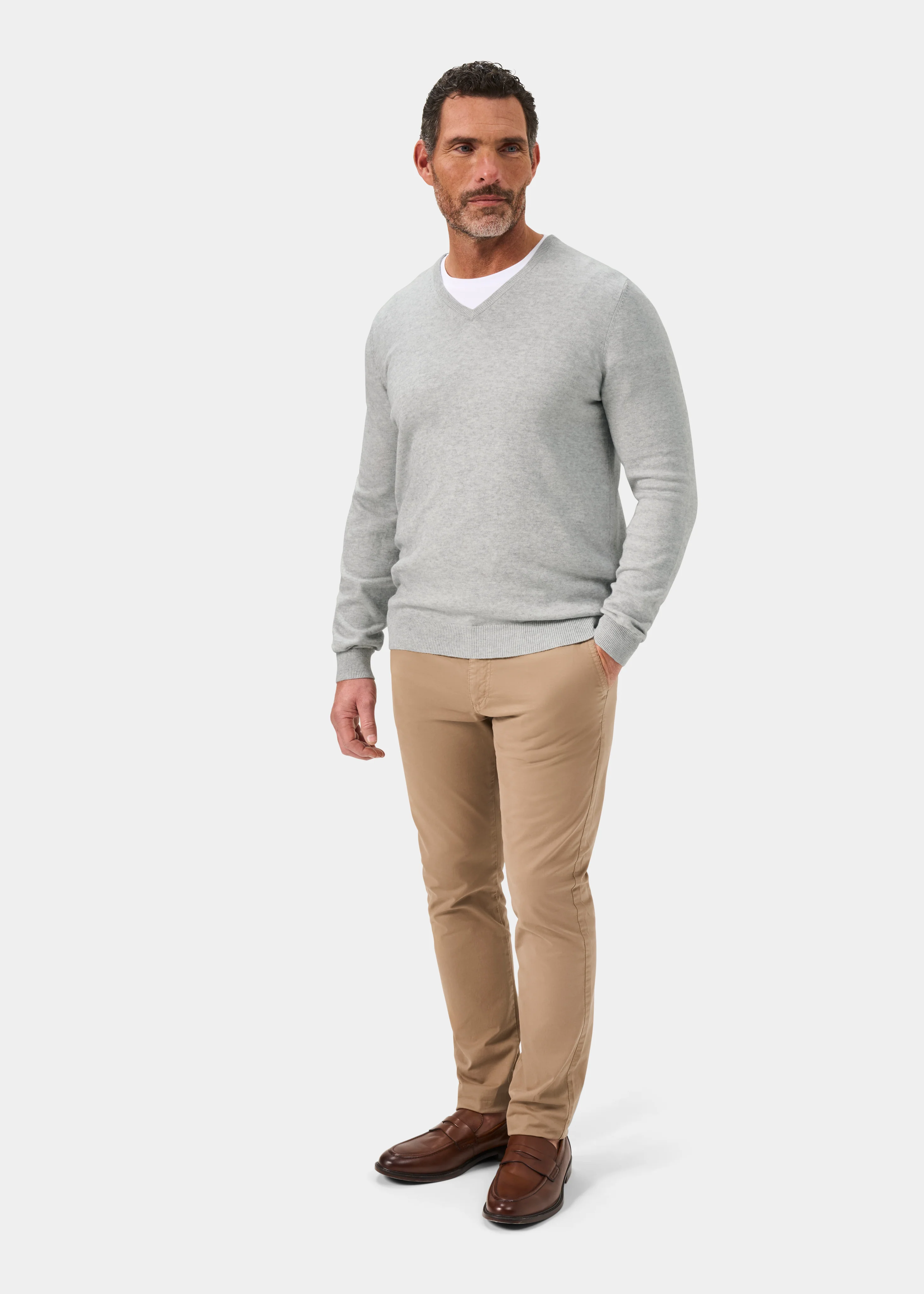 Rothwell Cotton Cashmere Jumper In Dove - Image 3