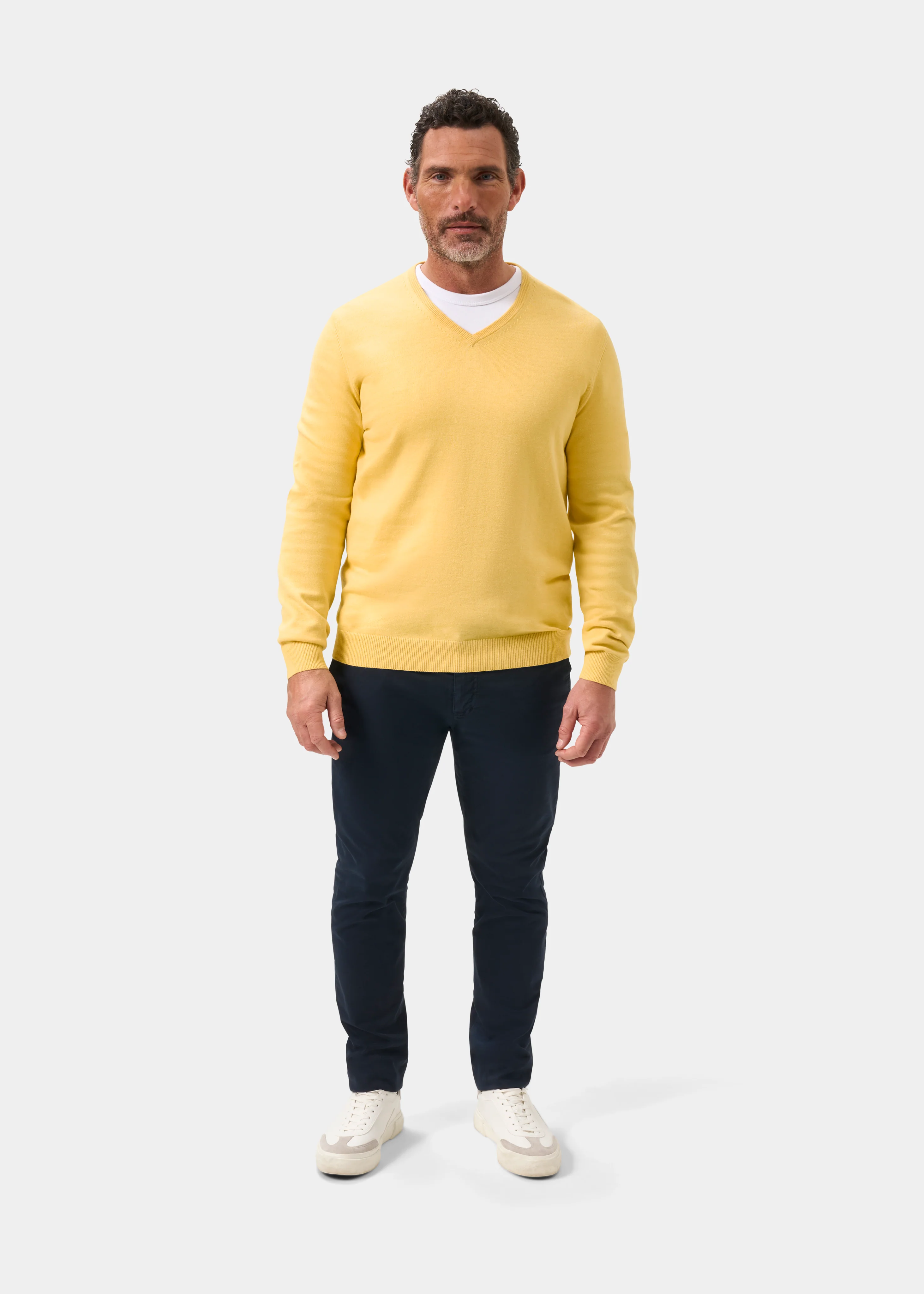 Rothwell Cotton Cashmere Jumper In Lemon - Image 4
