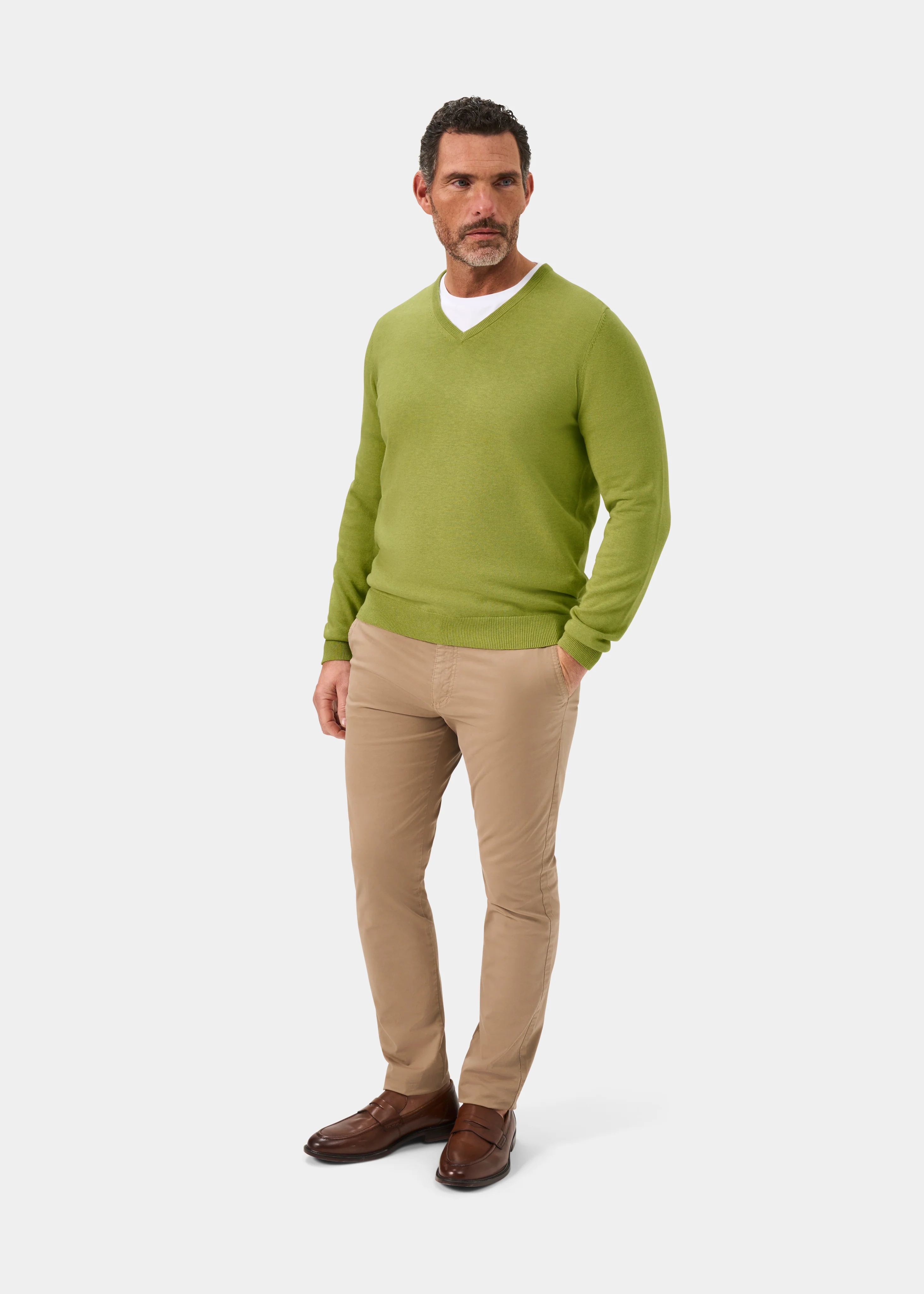 Rothwell Cotton Cashmere Jumper In Lichen - Image 3
