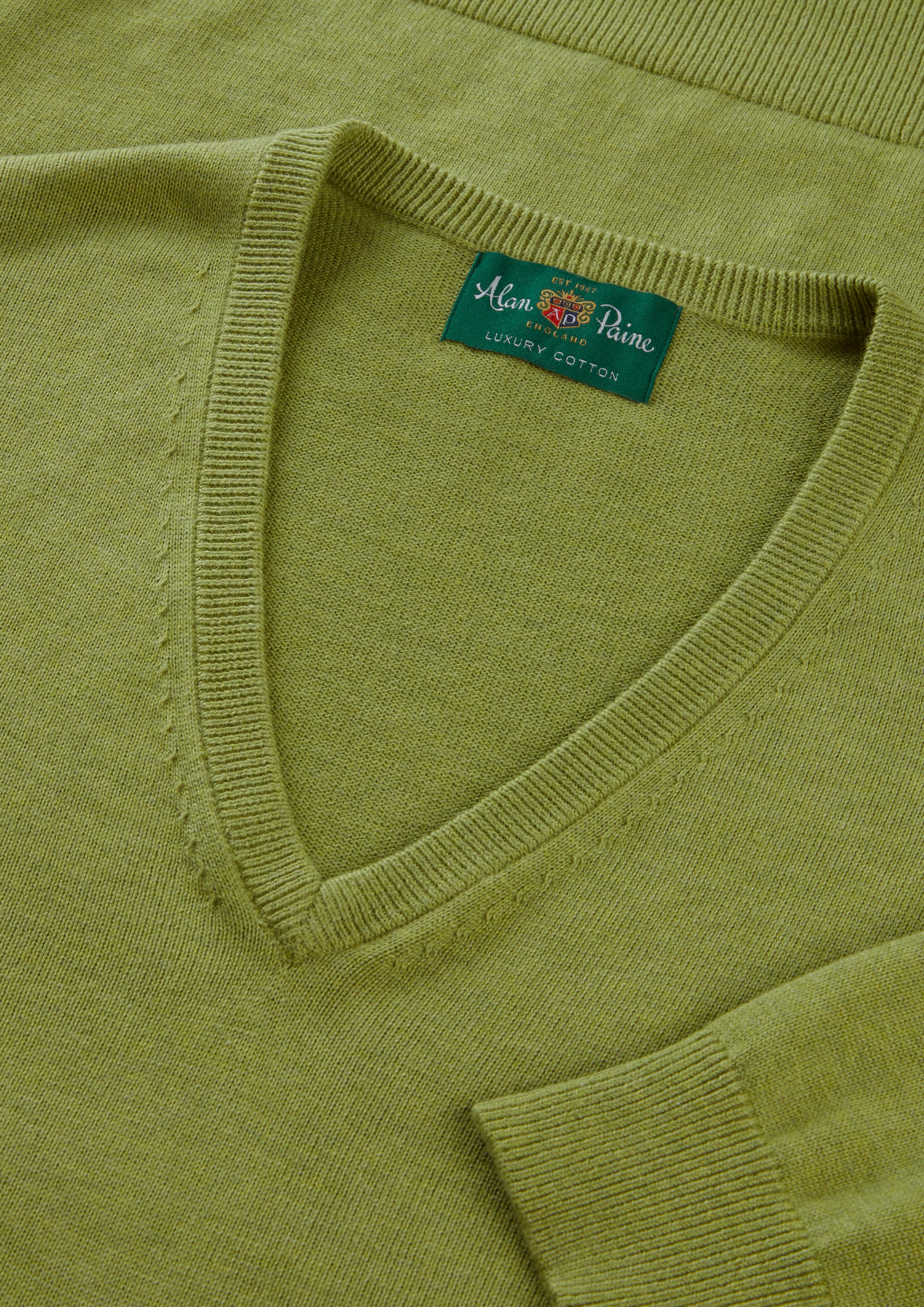 Rothwell Cotton Cashmere Jumper In Lichen - Image 4
