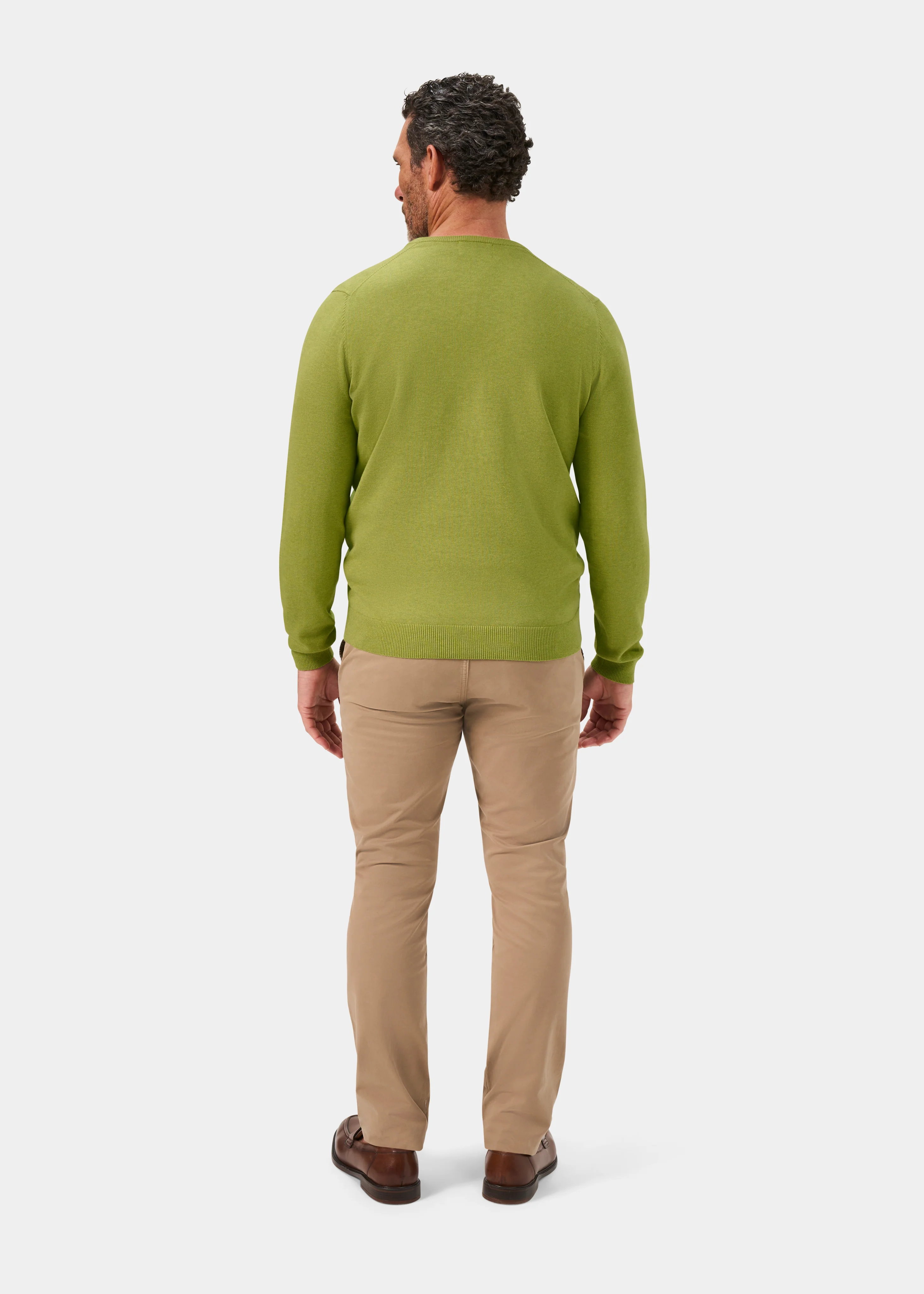 Rothwell Cotton Cashmere Jumper In Lichen - Image 6