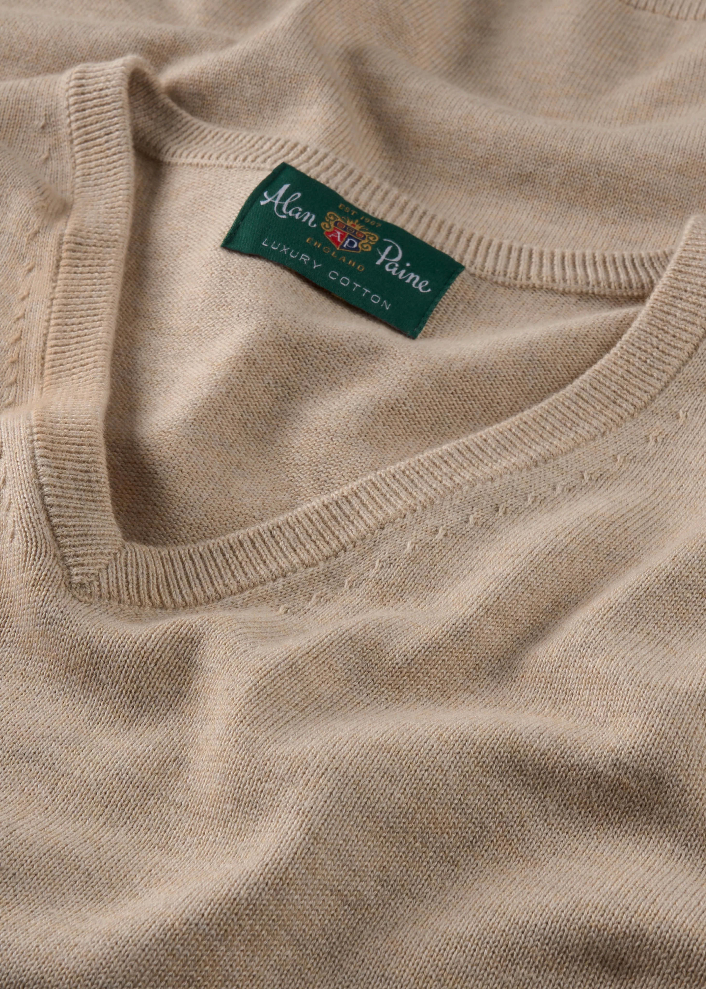 Rothwell Cotton Cashmere Jumper In Sand - Image 3