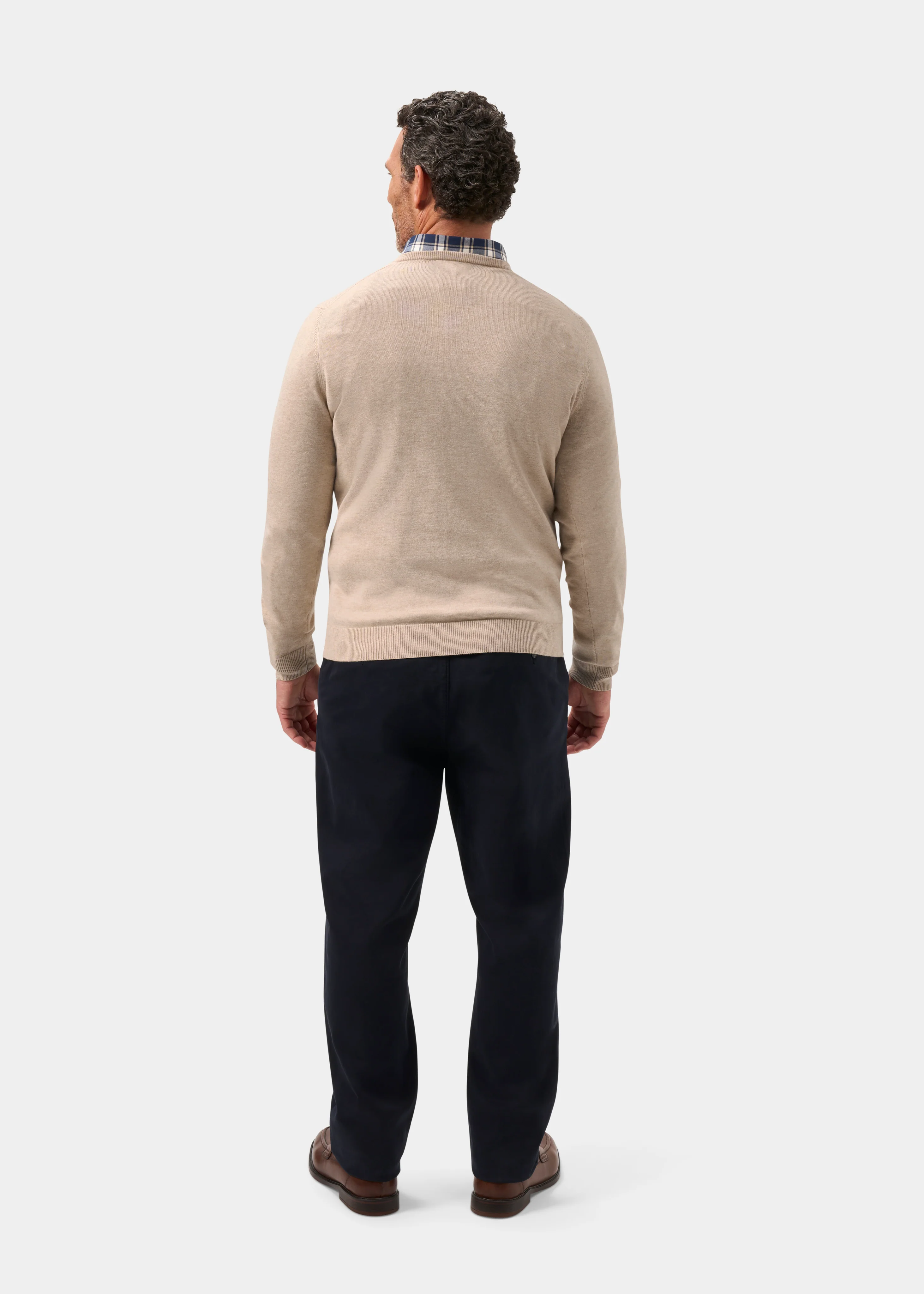 Rothwell Cotton Cashmere Jumper In Sand - Image 7