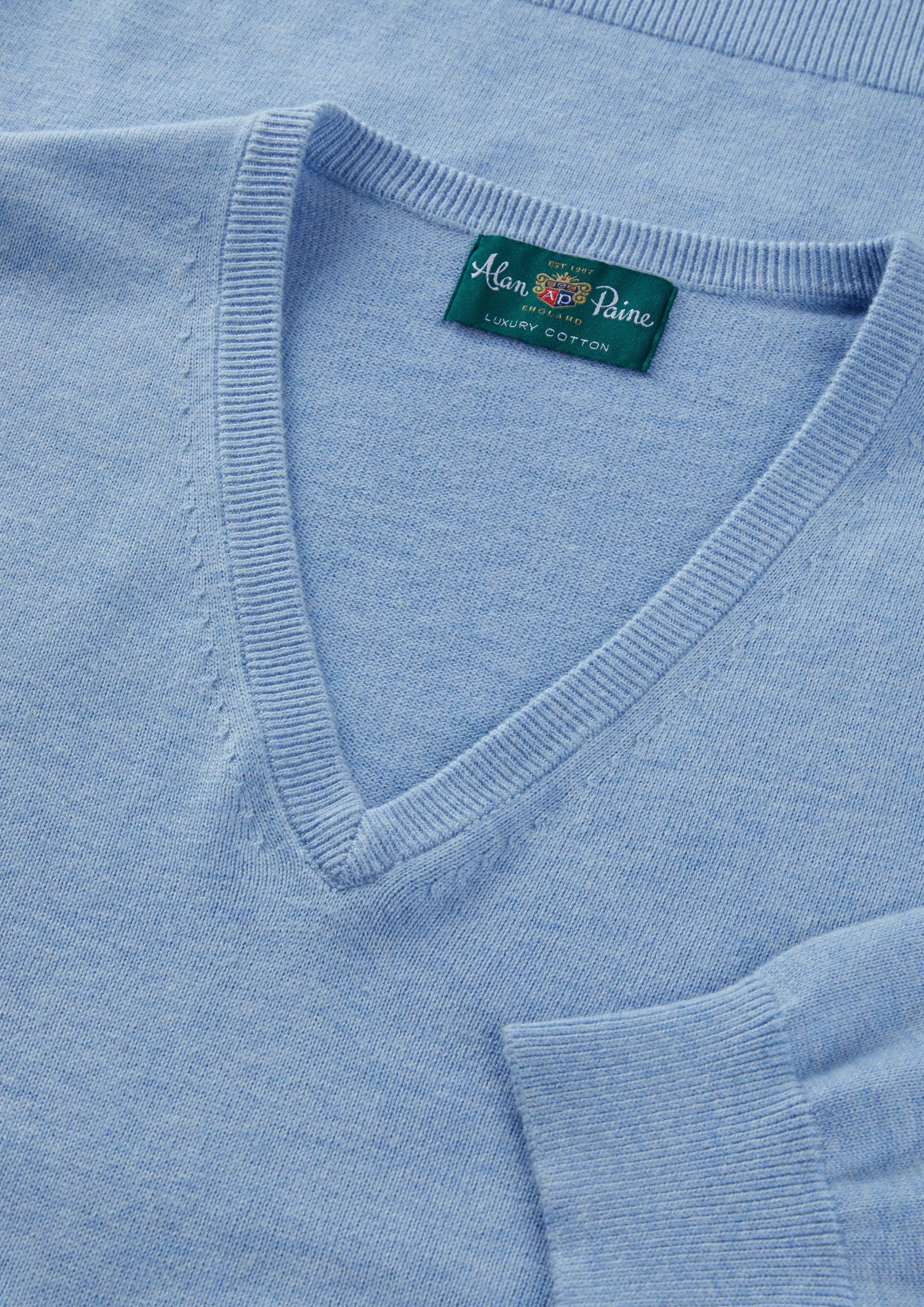 Rothwell Cotton Cashmere Jumper In Steel Blue - Image 4