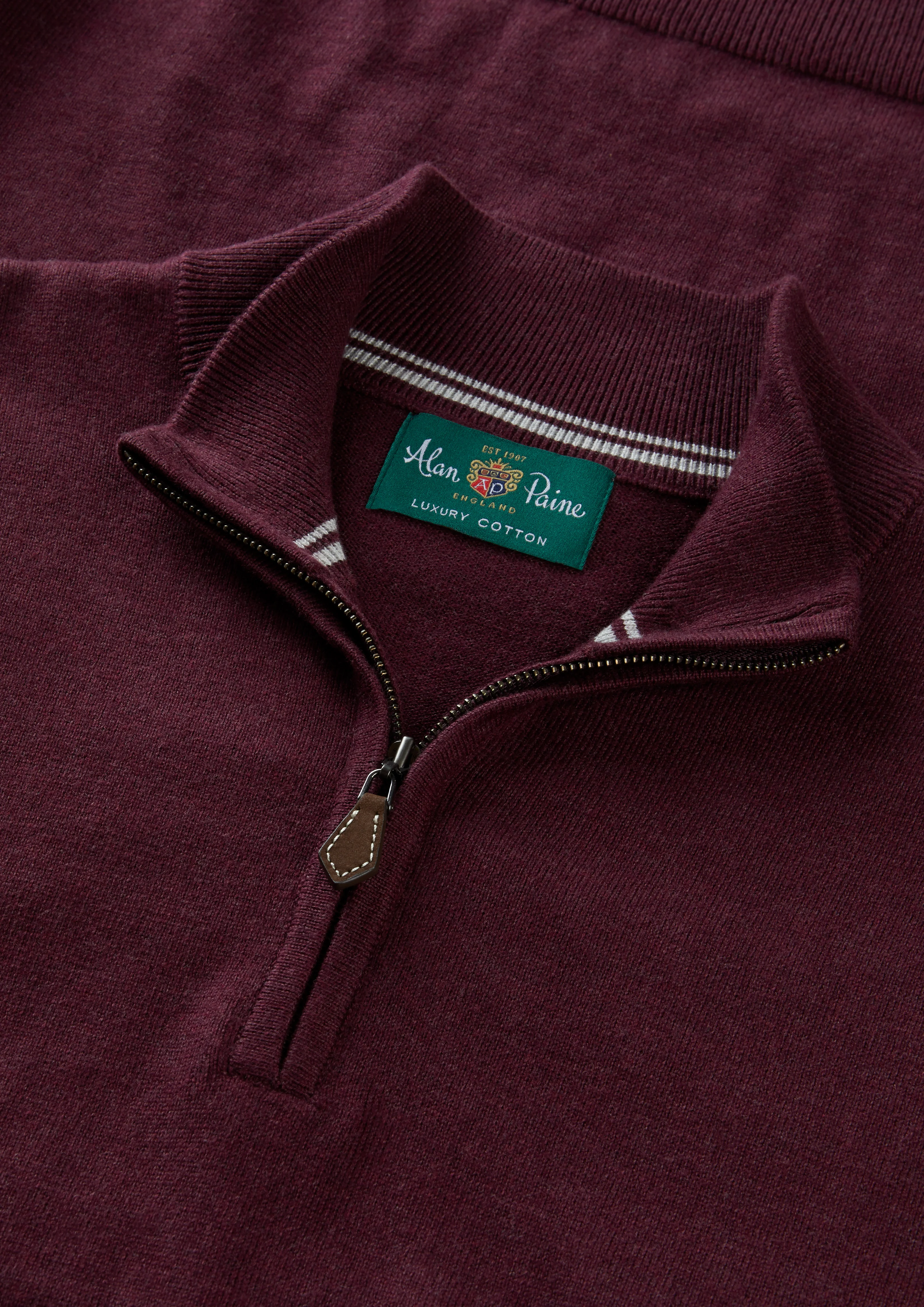 Rowley Men's Cotton Cashmere 1/4 Zip Gilet In Blackcurrant - Image 4