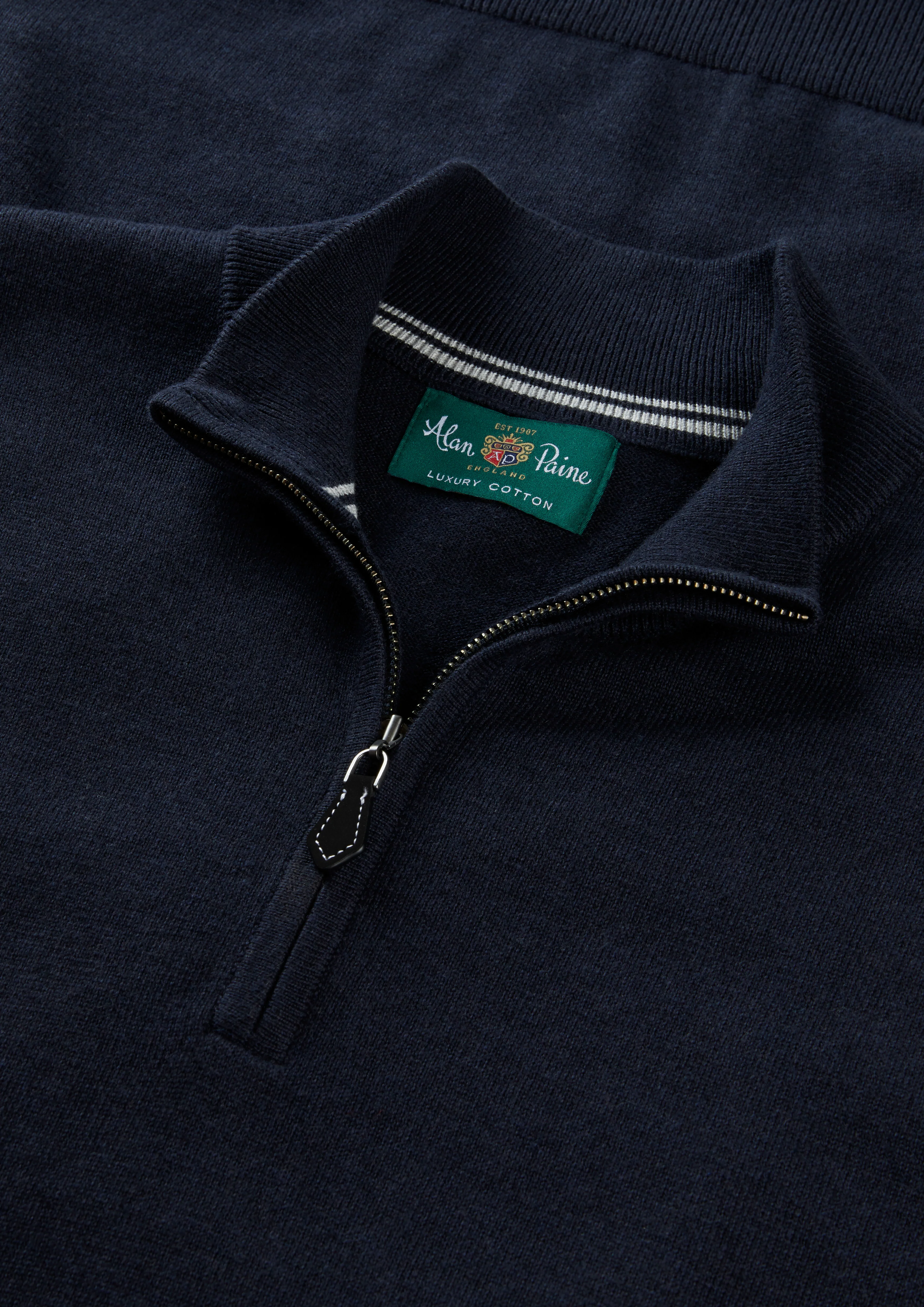 Rowley Men's Cotton Cashmere 1/4 Zip Gilet In Dark Navy - Image 4
