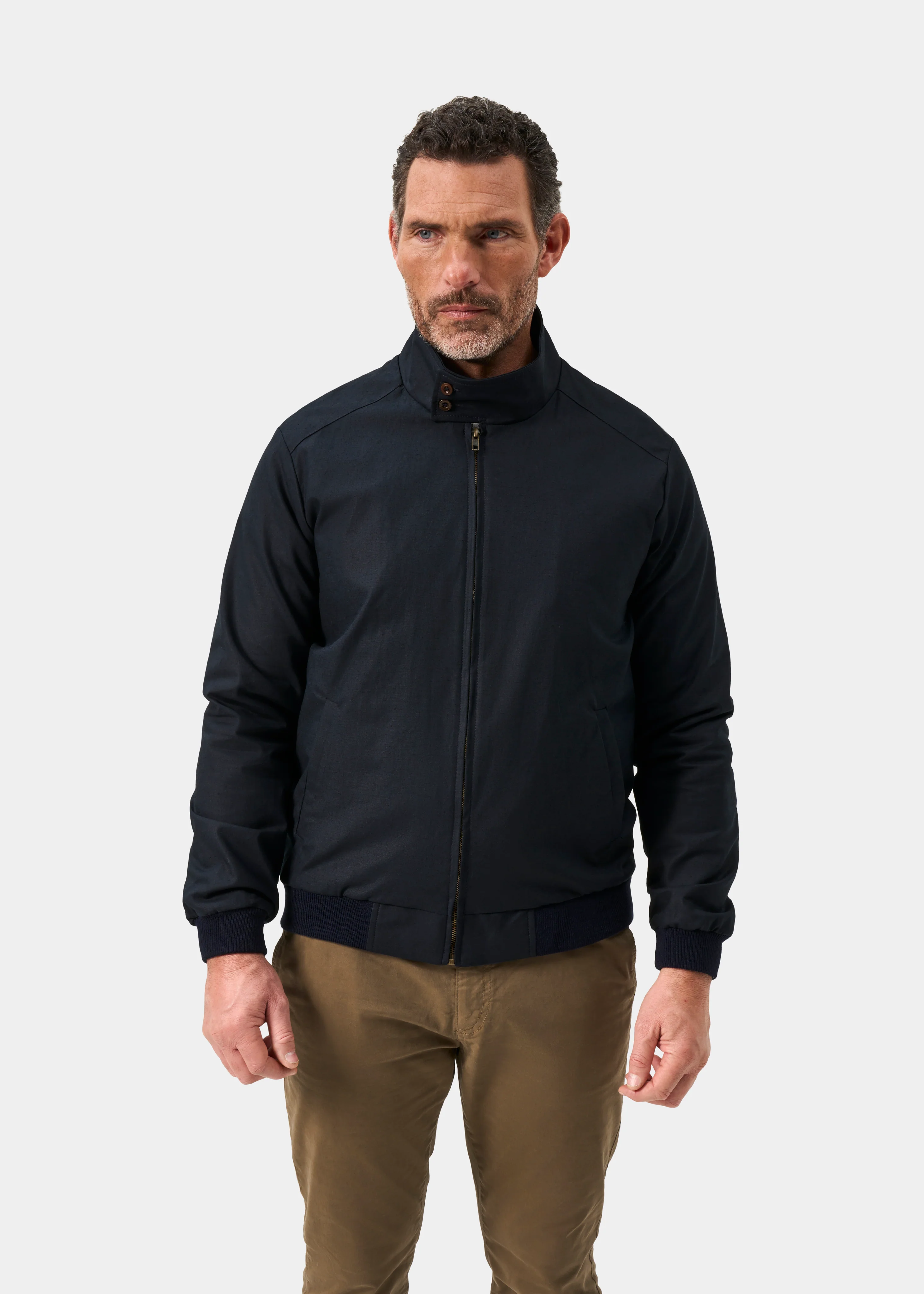 Rustford Men's Bomber Jacket In Navy - Image 2