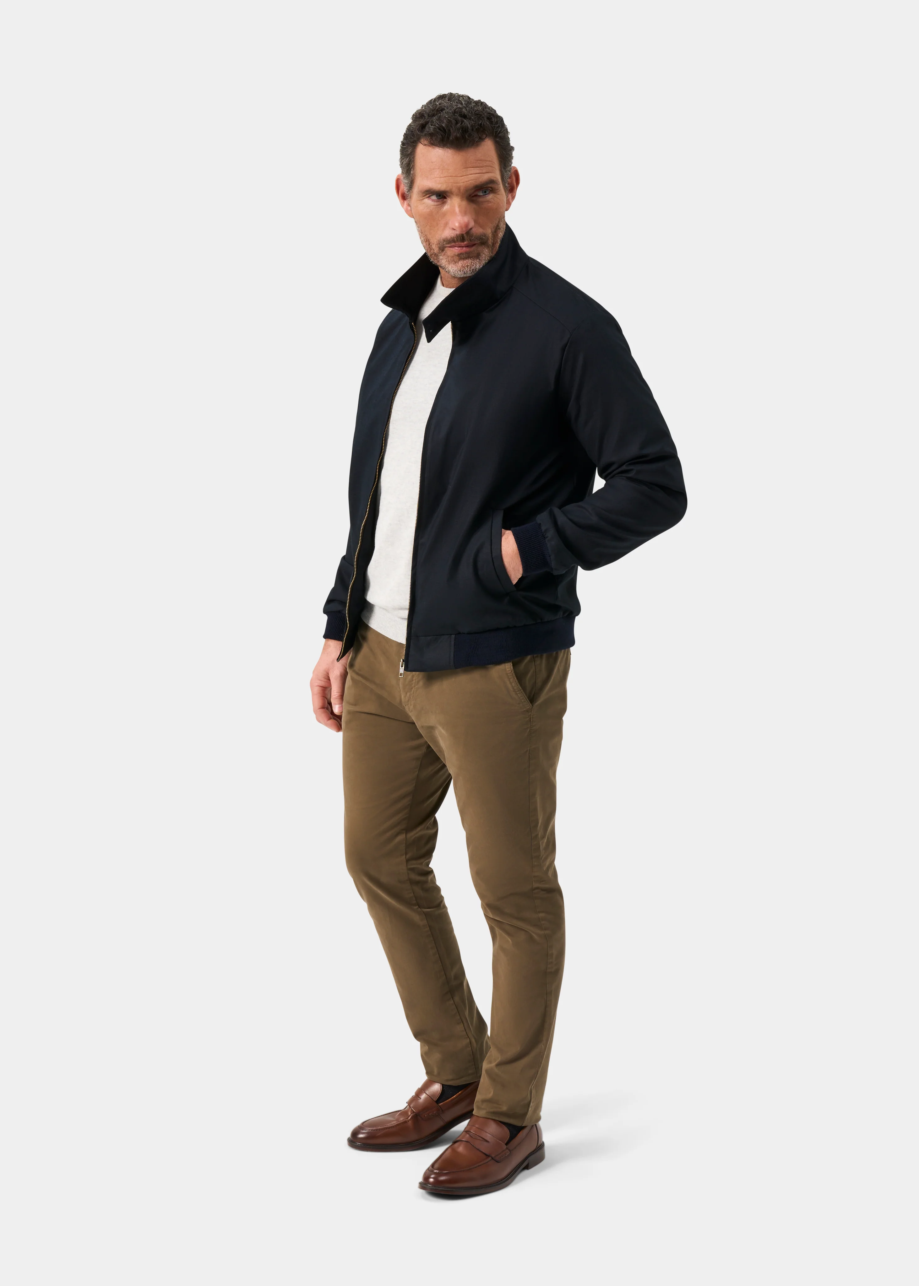 Rustford Men's Bomber Jacket In Navy - Image 4