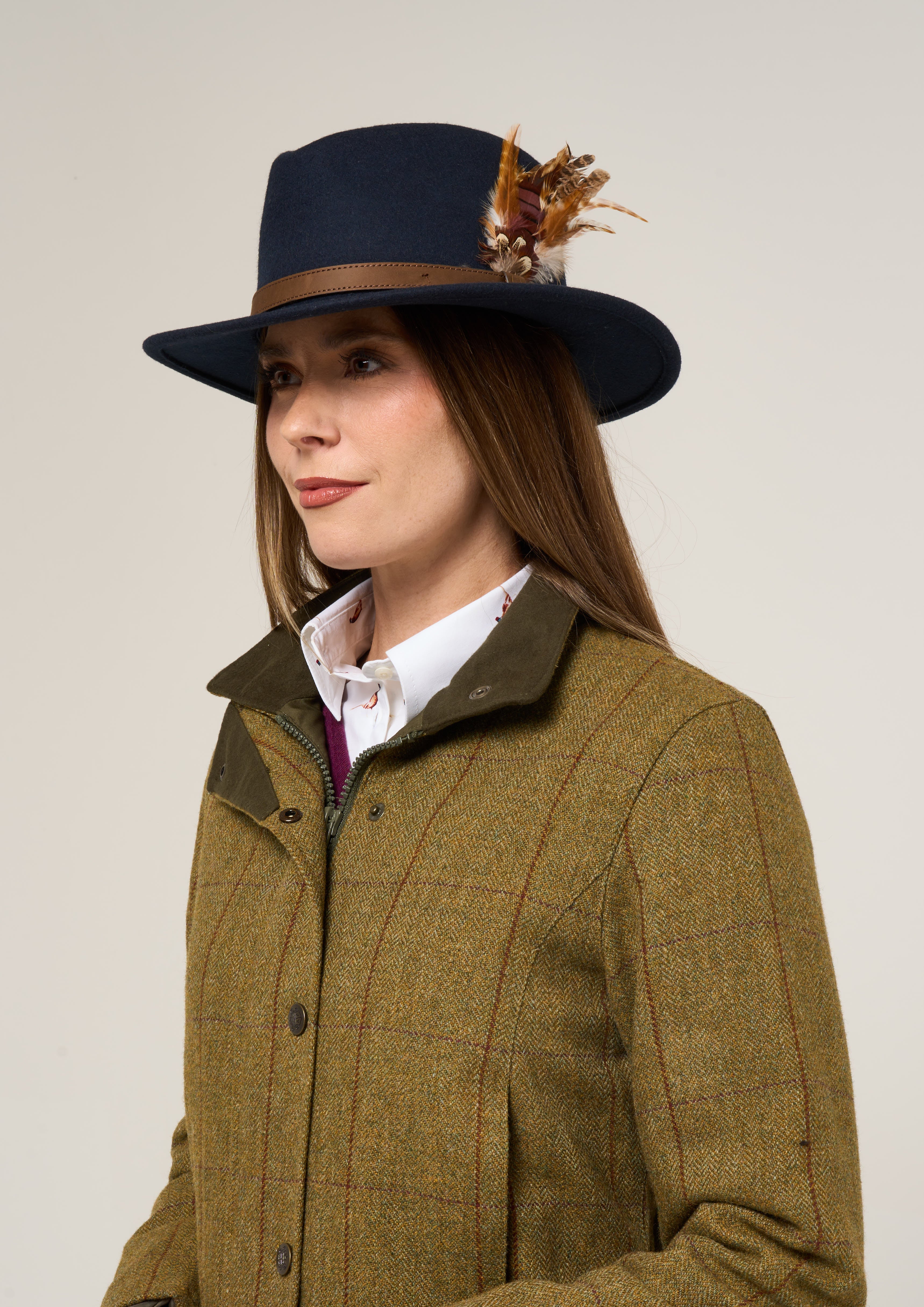 Rutland Ladies Tweed Waterproof Shooting Coat in Cypress  -  Shooting Fit - Image 3