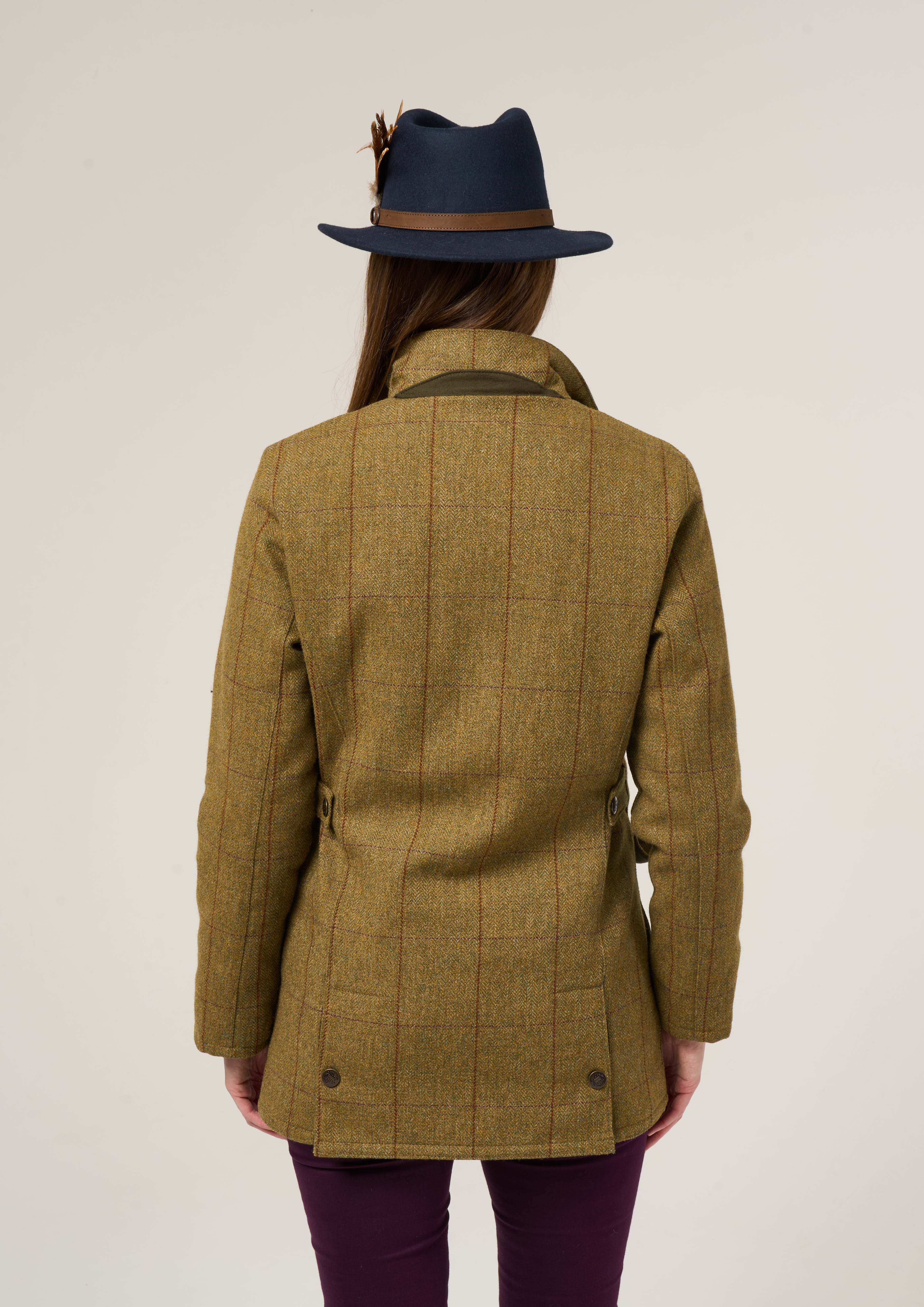 Rutland Ladies Tweed Waterproof Shooting Coat in Cypress  -  Shooting Fit - Image 5