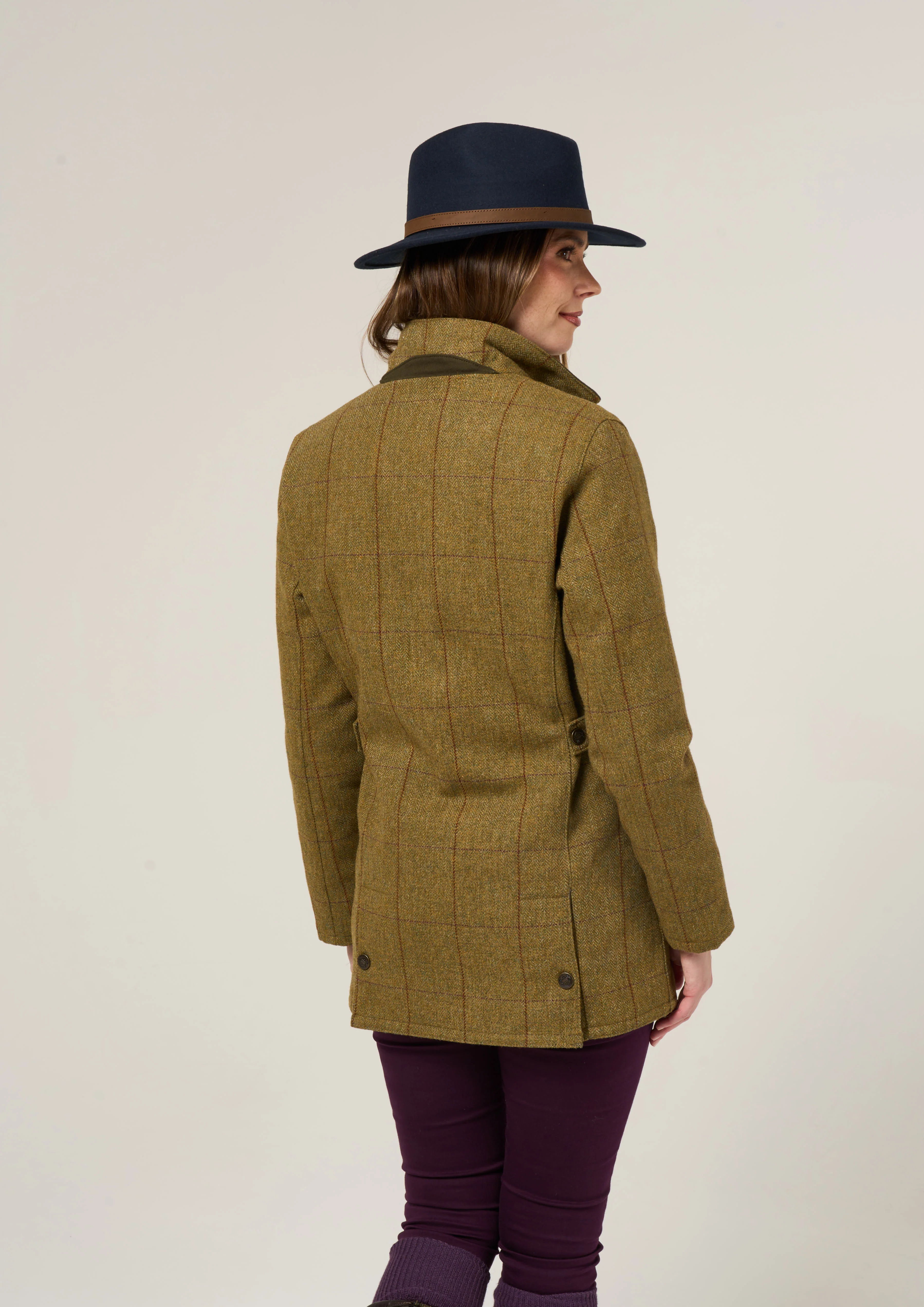 Rutland Ladies Tweed Waterproof Shooting Coat in Cypress  -  Shooting Fit - Image 7