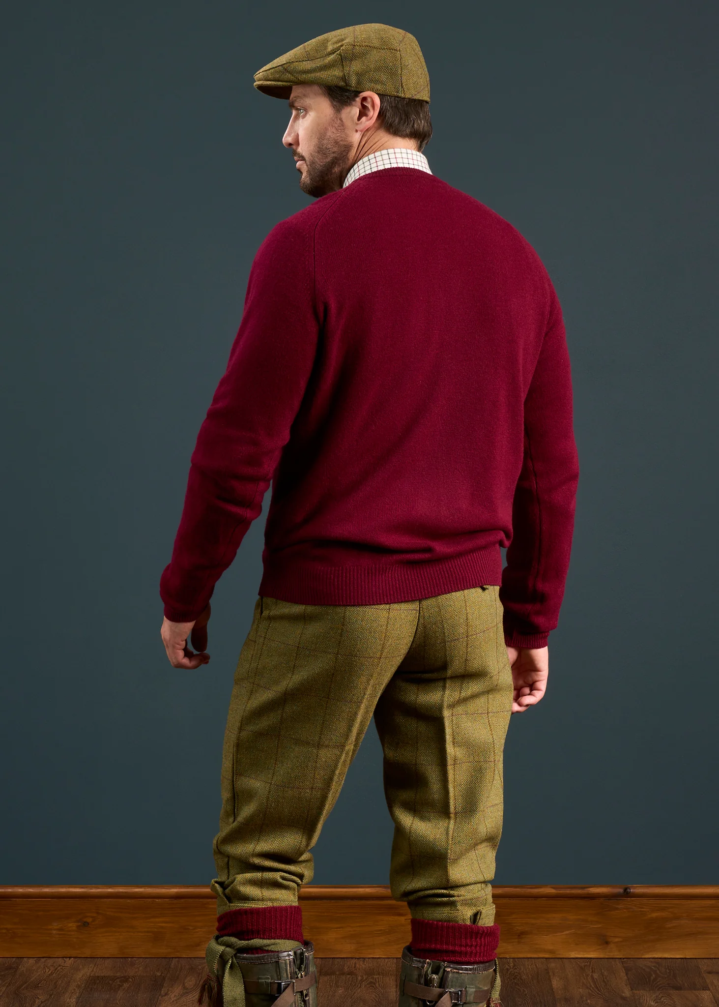 Rutland Men's Tweed Water Repellent Shooting Breeks in Lichen  -  Regular Fit - Image 6