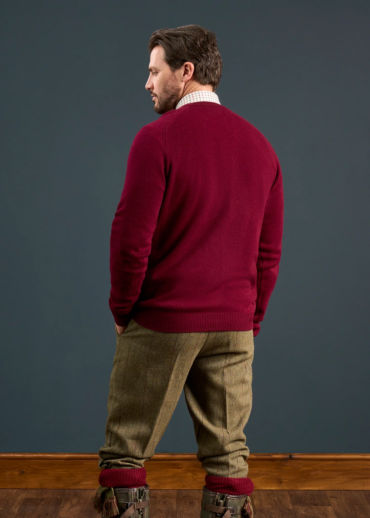 Rutland Men's Tweed Water Repellent Shooting Breeks in Oakley  -  Regular Fit - Image 5